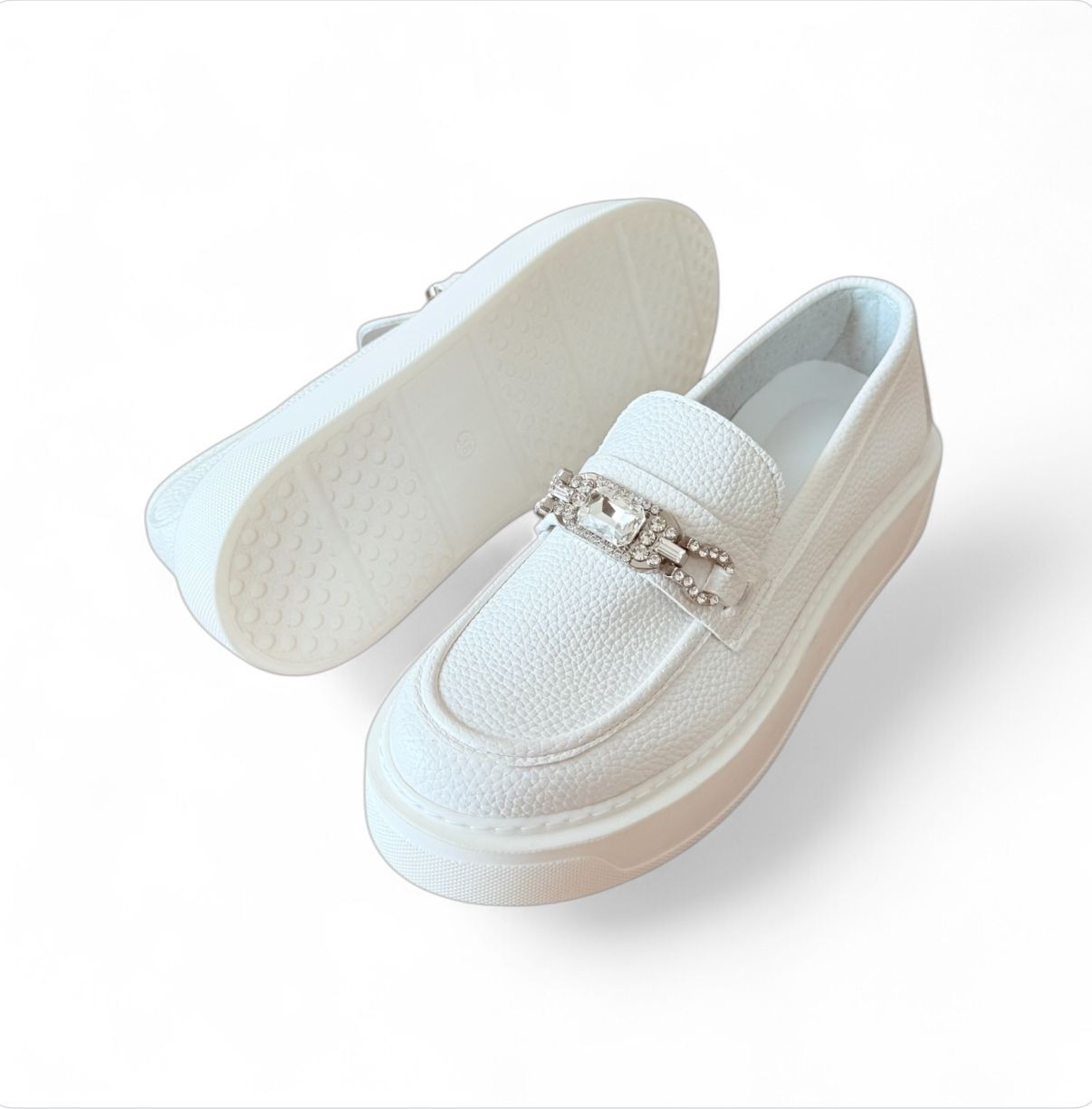 LİME BEYAZ BABET KADIN LOAFER AYAKKABI