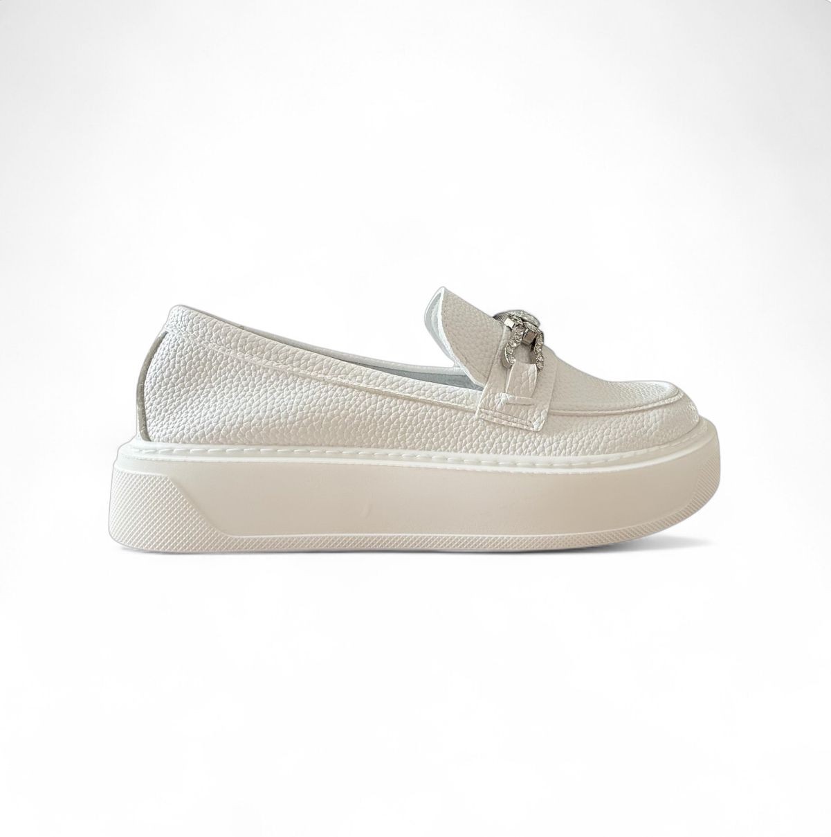 LİME BEYAZ BABET KADIN LOAFER AYAKKABI