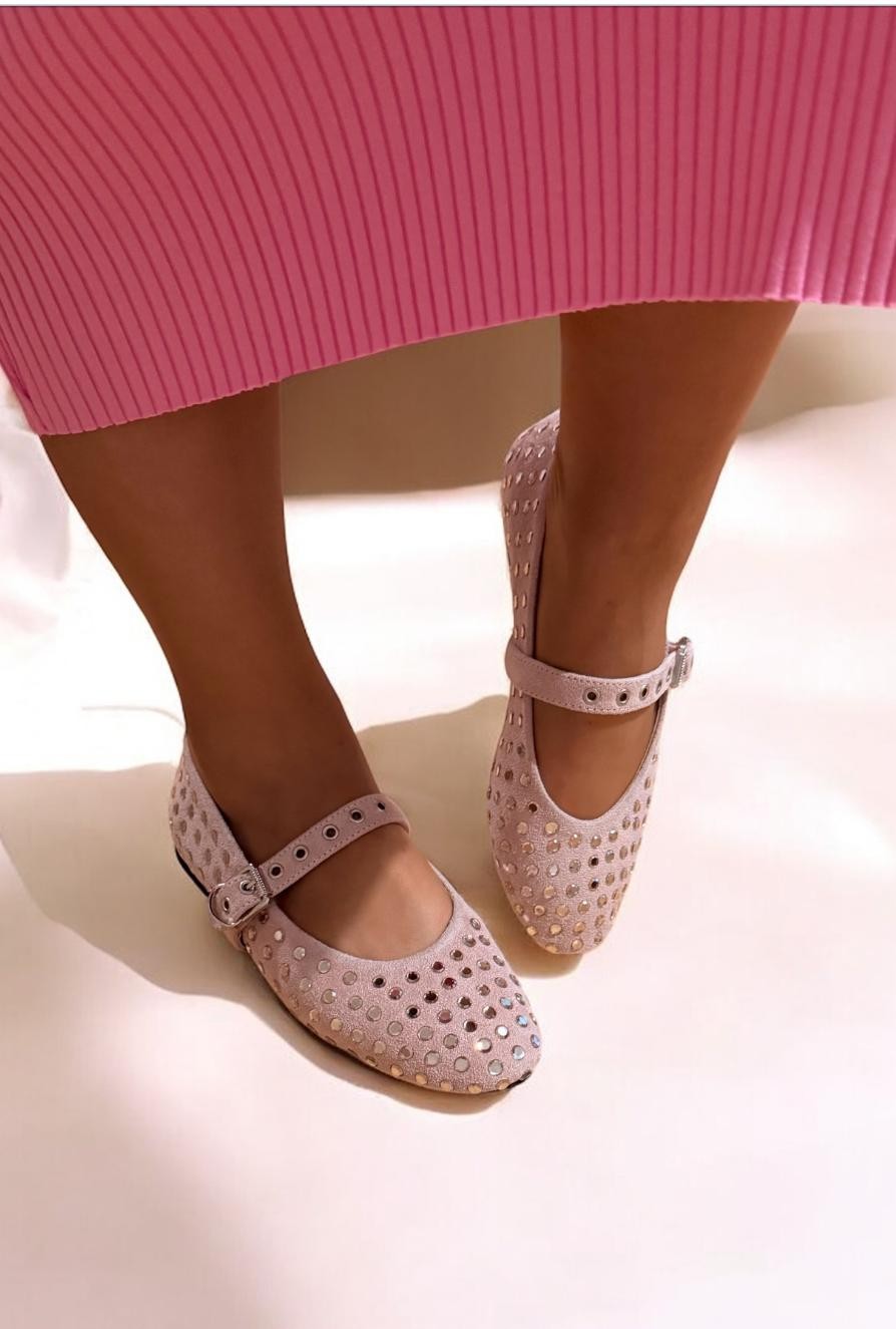 THYME PEMBE ZIMBALI KADIN BABET