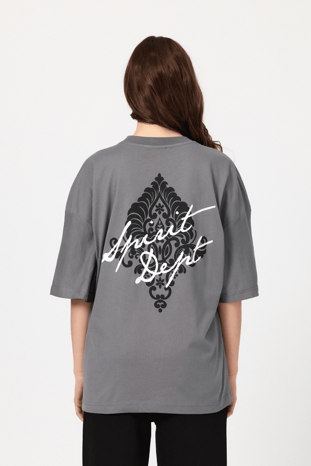 Arabesque Oversize T-Shirt  - Gri