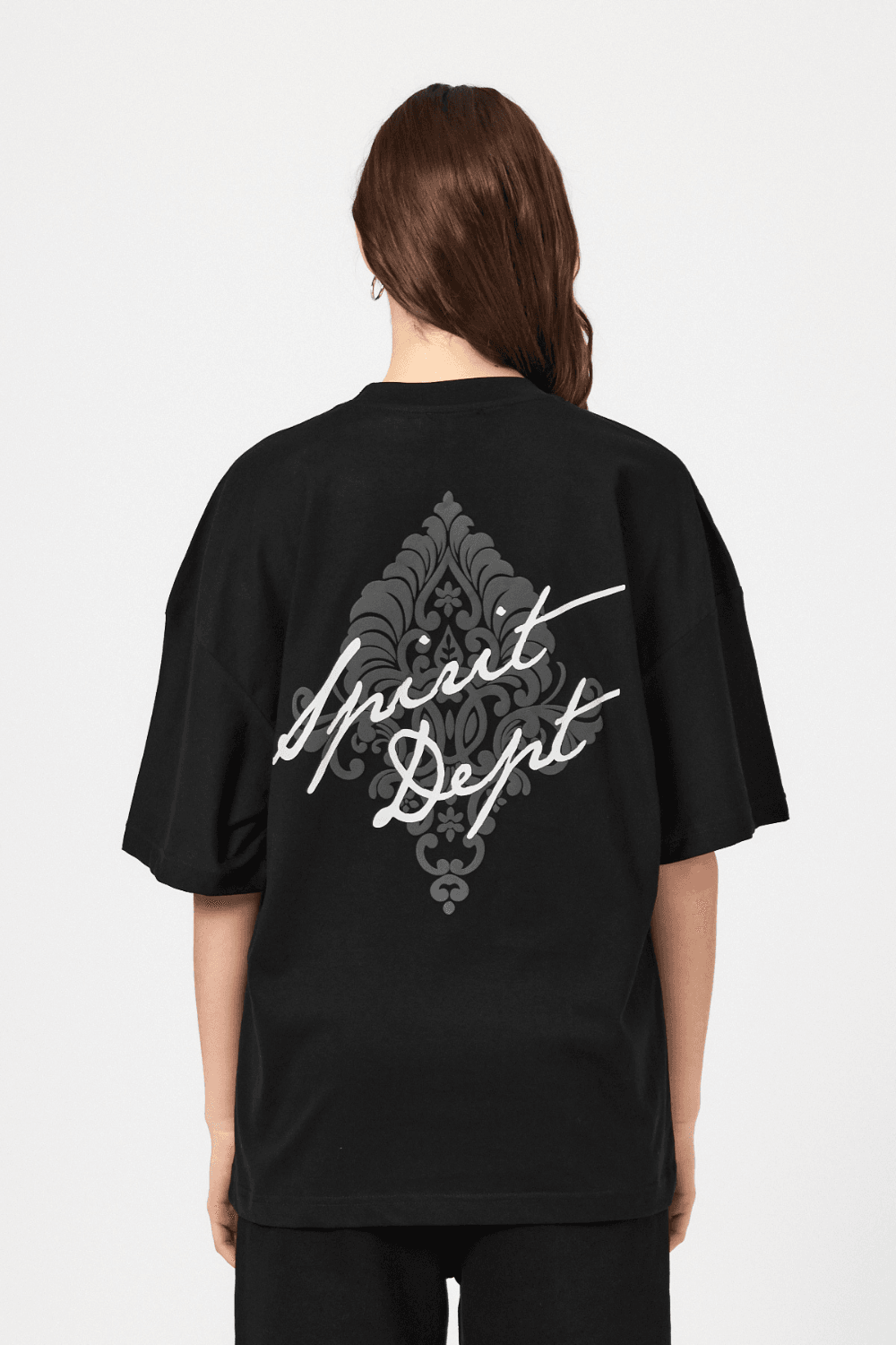 Arabesque Oversize T-Shirt  - Siyah