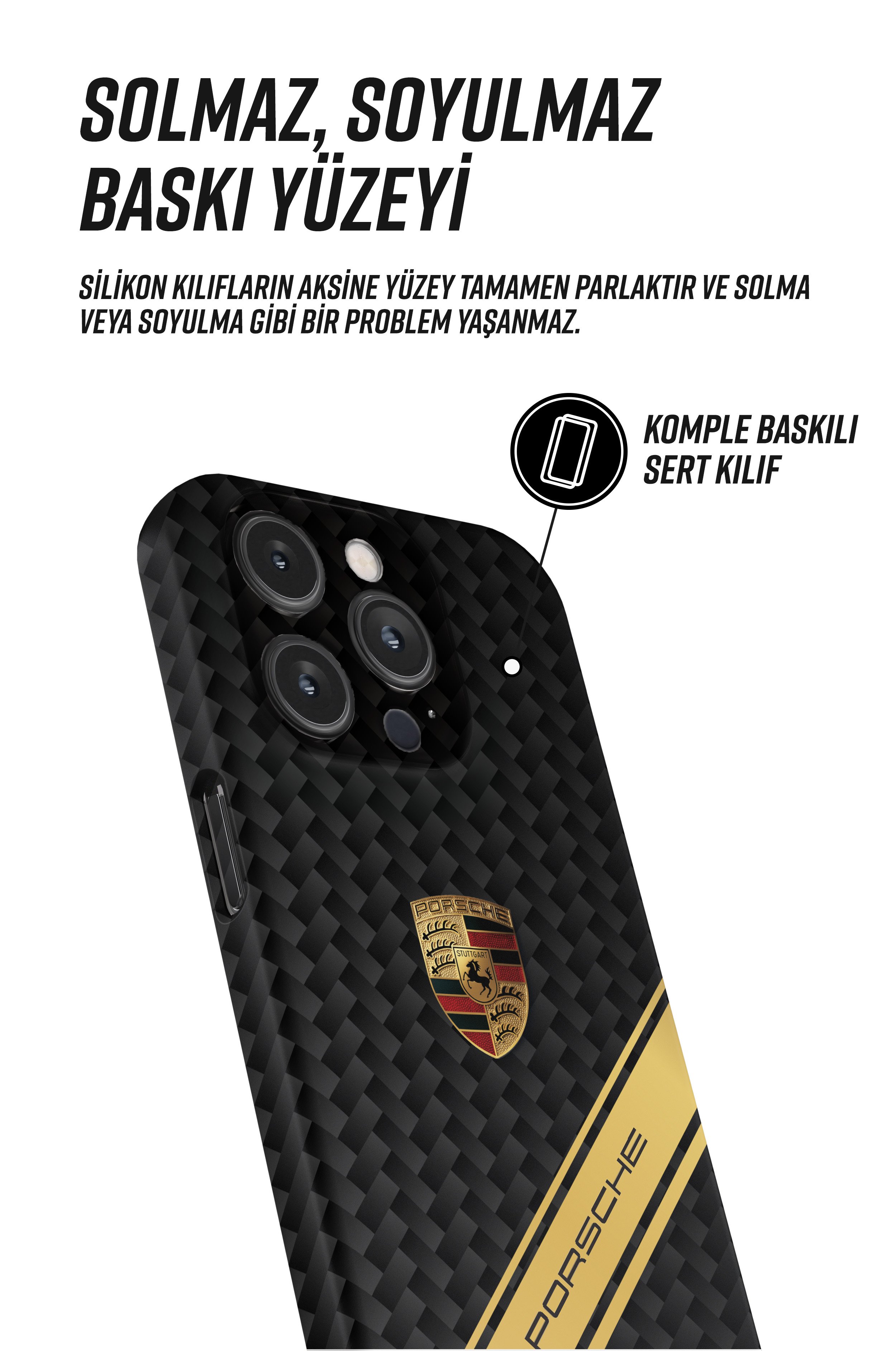 Porsche Gold Snaps iPhone Telefon Kılıfı