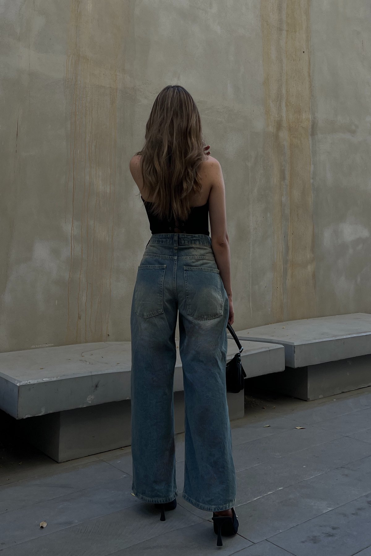 Baggy Street Yırtık Eskitme Detaylı Jean