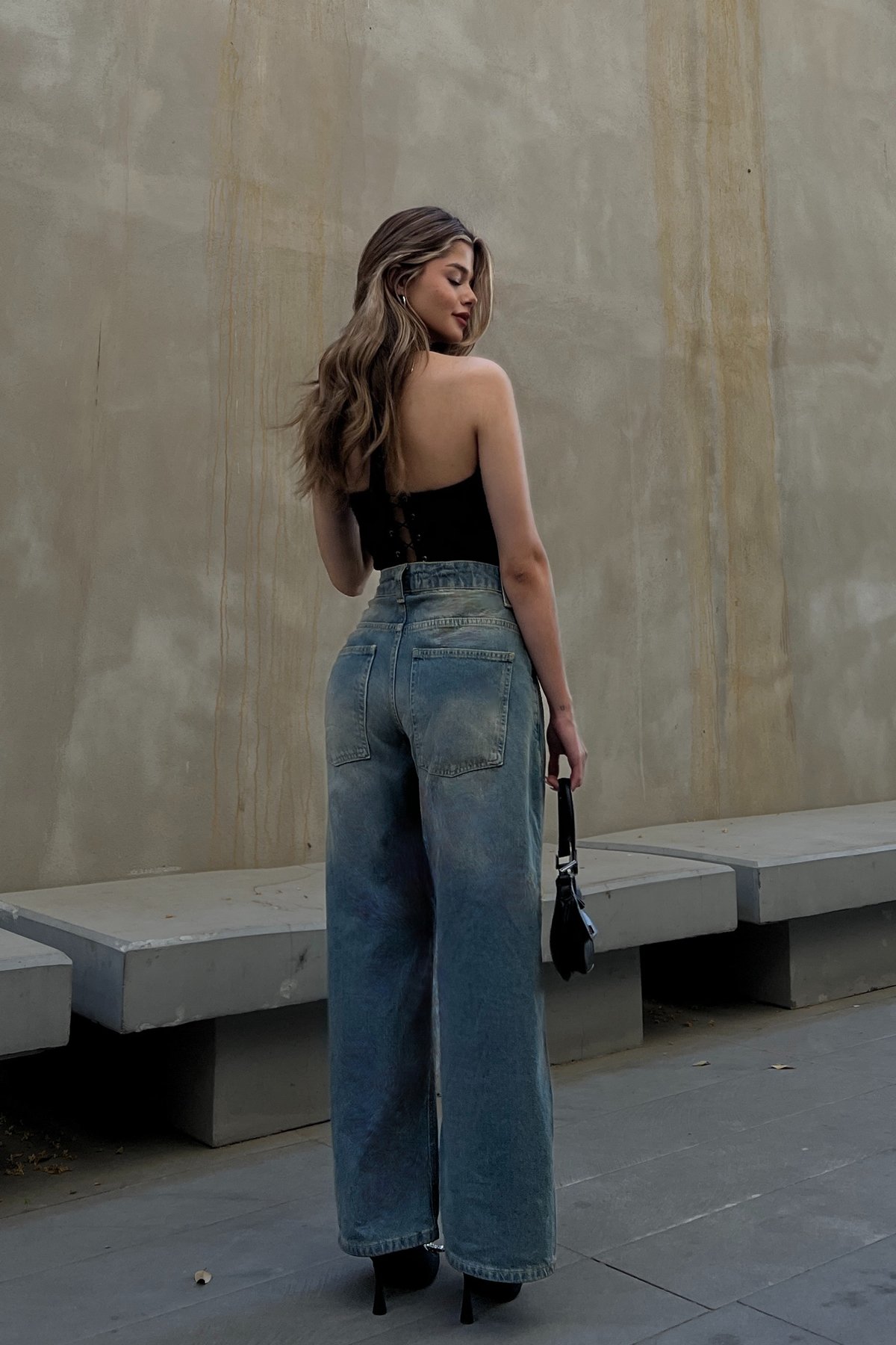 Baggy Street Yırtık Eskitme Detaylı Jean