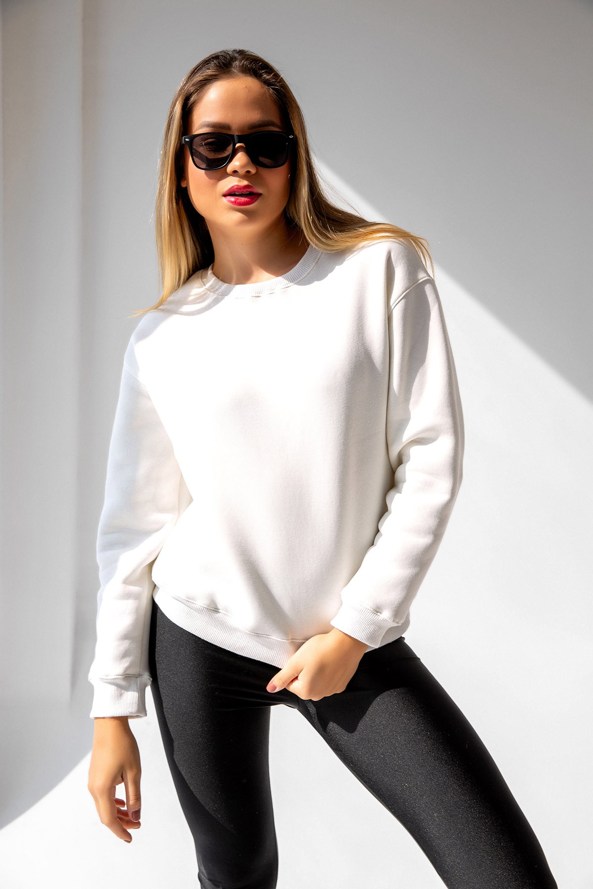 Relaxed Oversize Sweatshirt - Kırık Beyaz