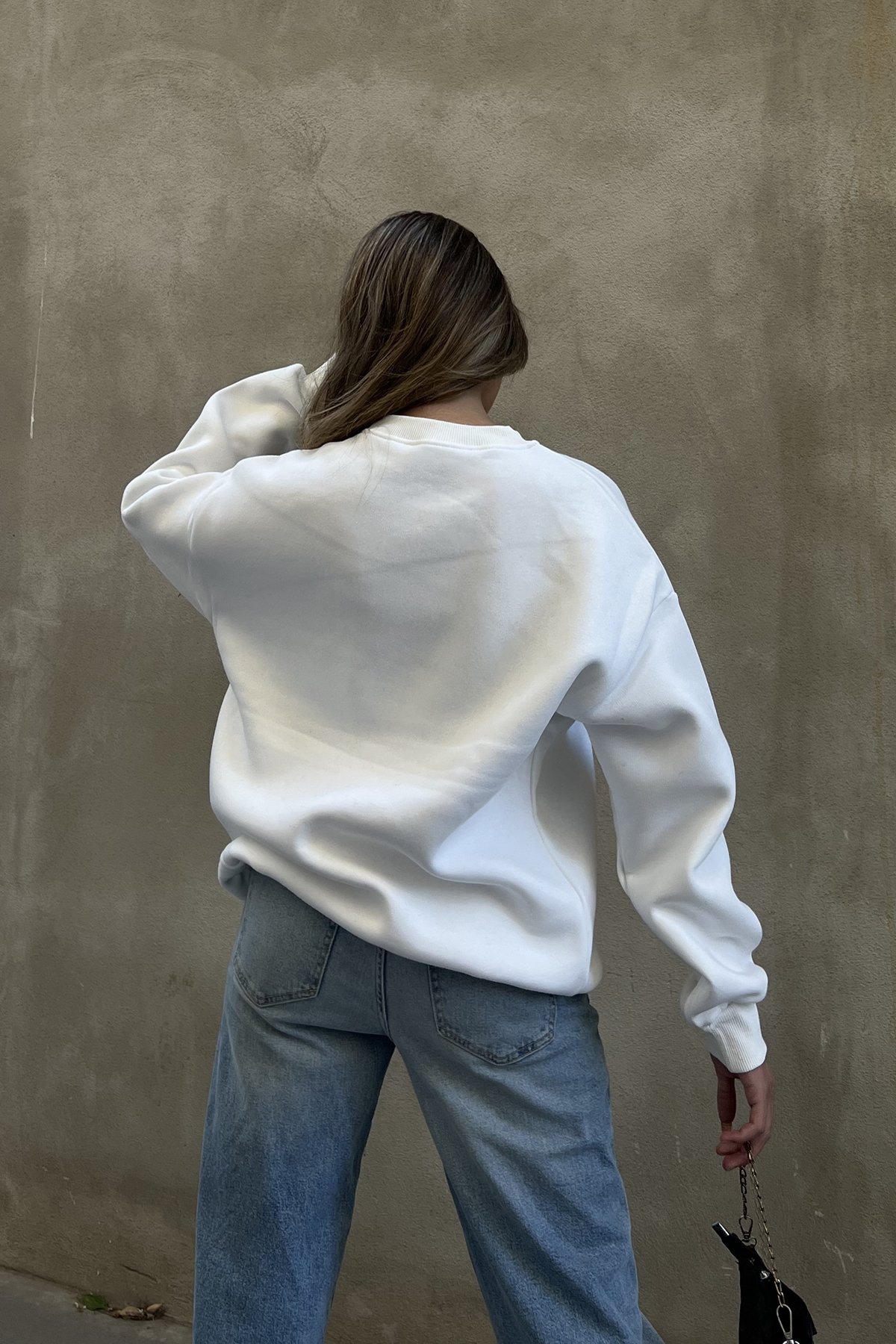 Bisiklet Yaka Basic Sweatshirt