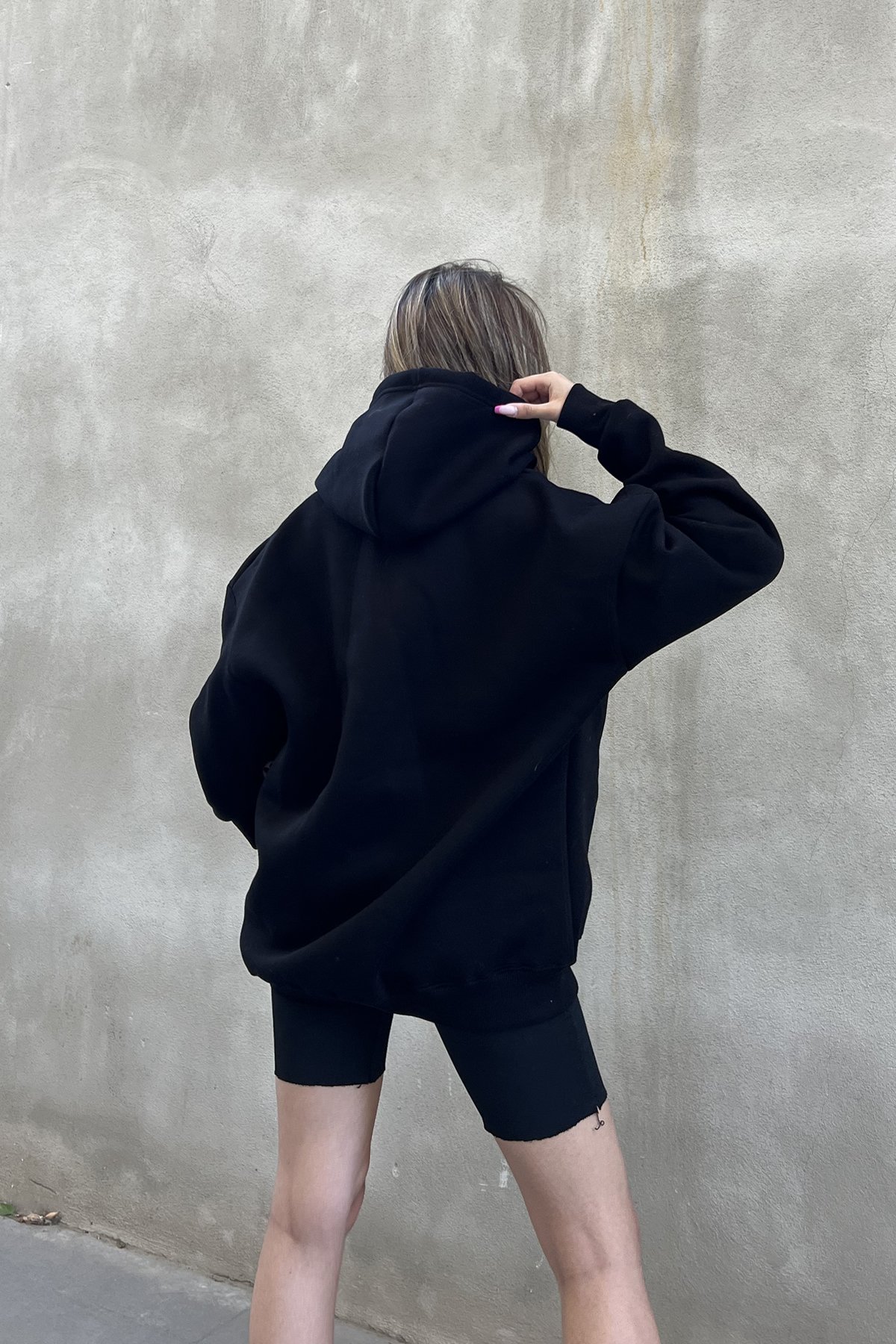 Fermuarlı Şardonlu Oversize Sweatshirt