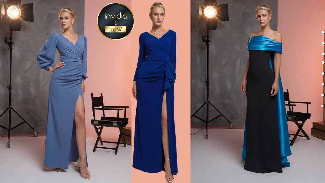 Göbekli kadınlar için abiye elbise