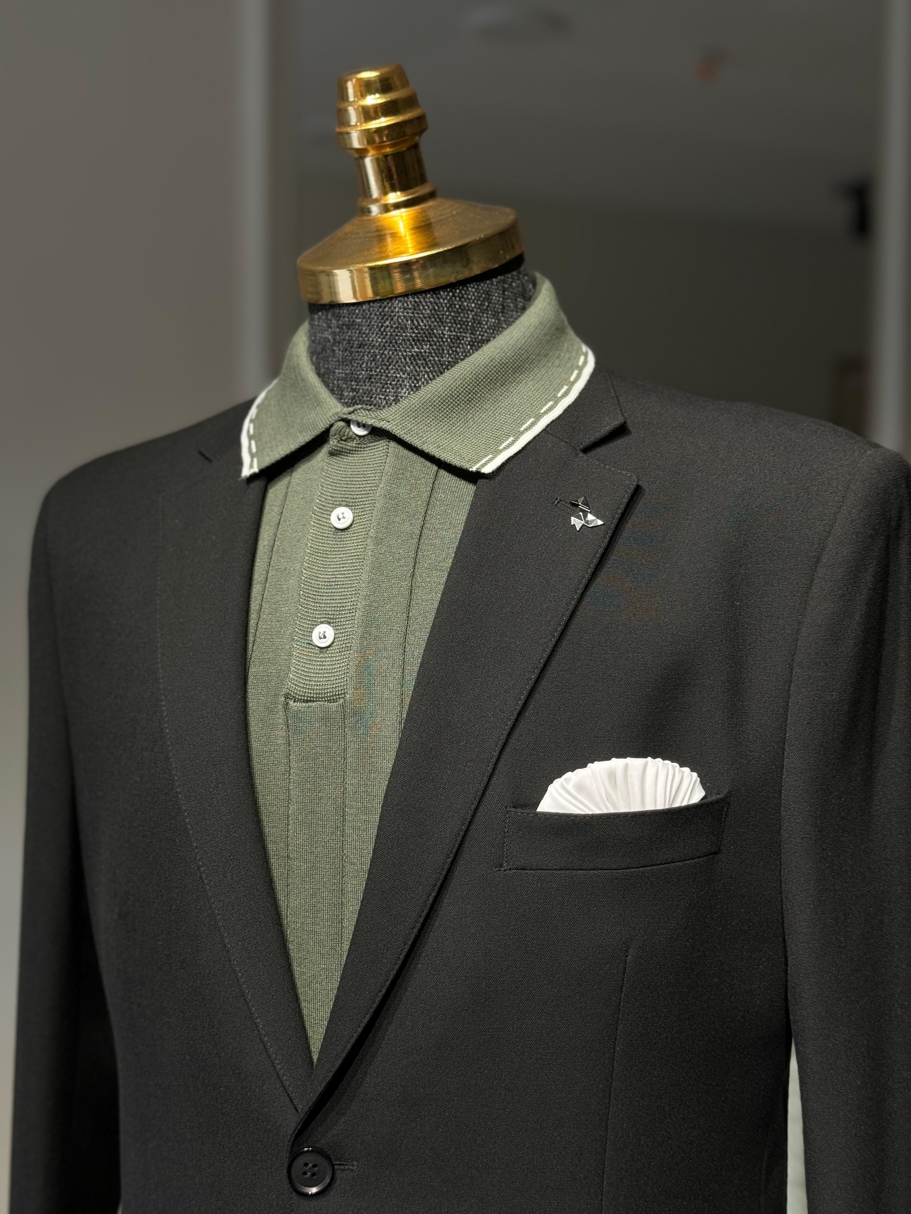 Klasik Slim Fit Takım Elbise  - siyah