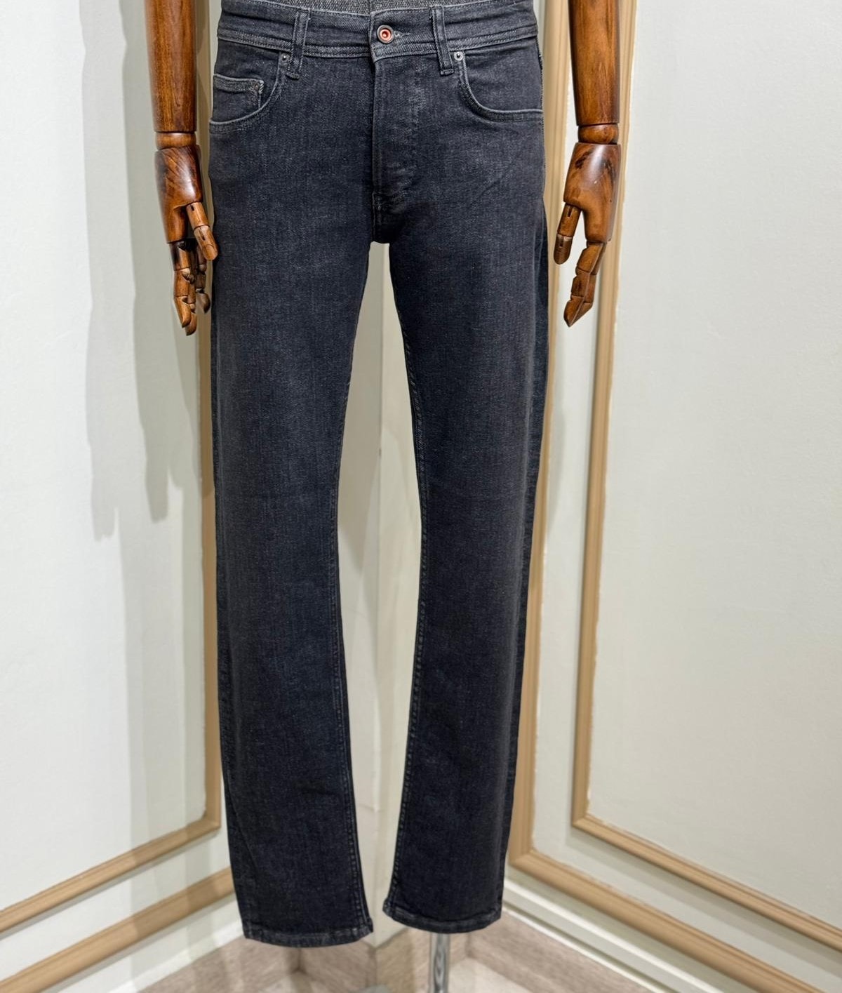 Slim Straight %100 Jean Likralı Antrasit Kot Pantolon