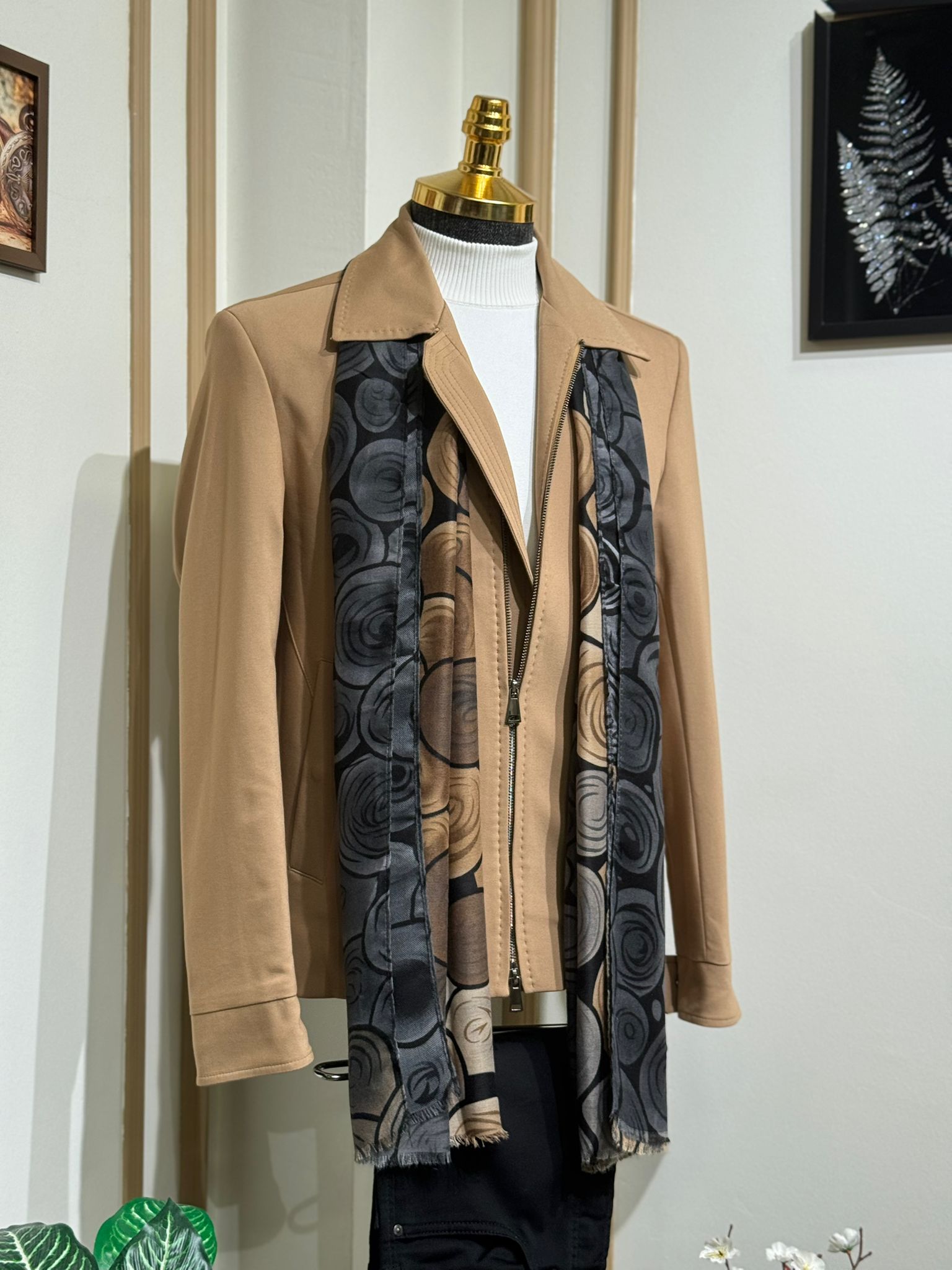 Çift Fermuar Detaylı Slim Fit Nubuk Mevsimlik Mont
