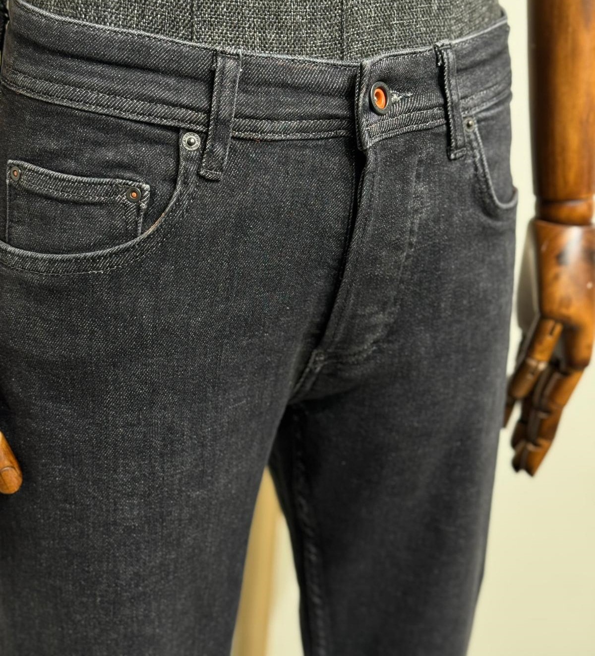 Slim Straight %100 Jean Likralı Antrasit Kot Pantolon
