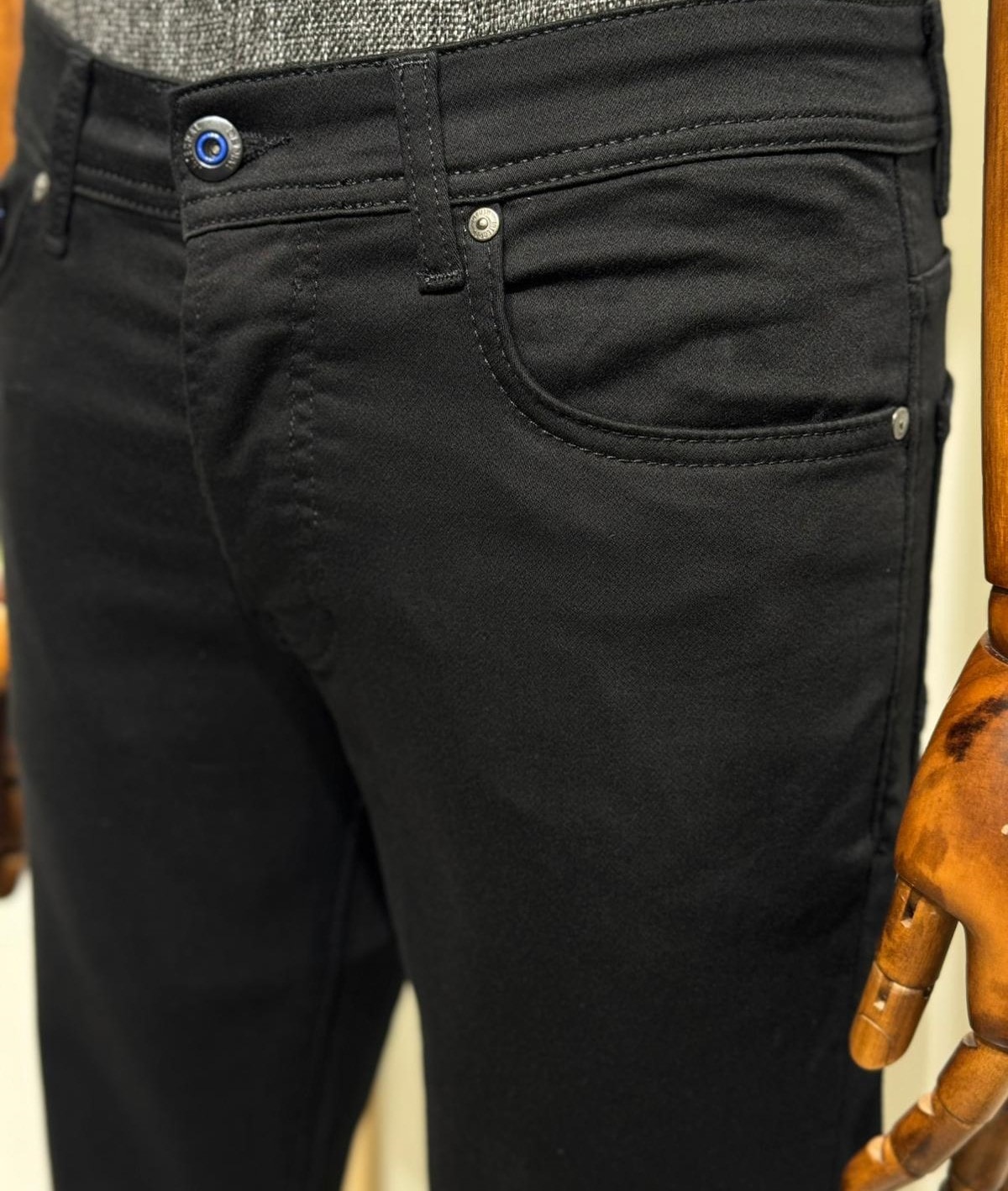 Slim Straight %100 Jean Likralı Siyah Kot Pantolon