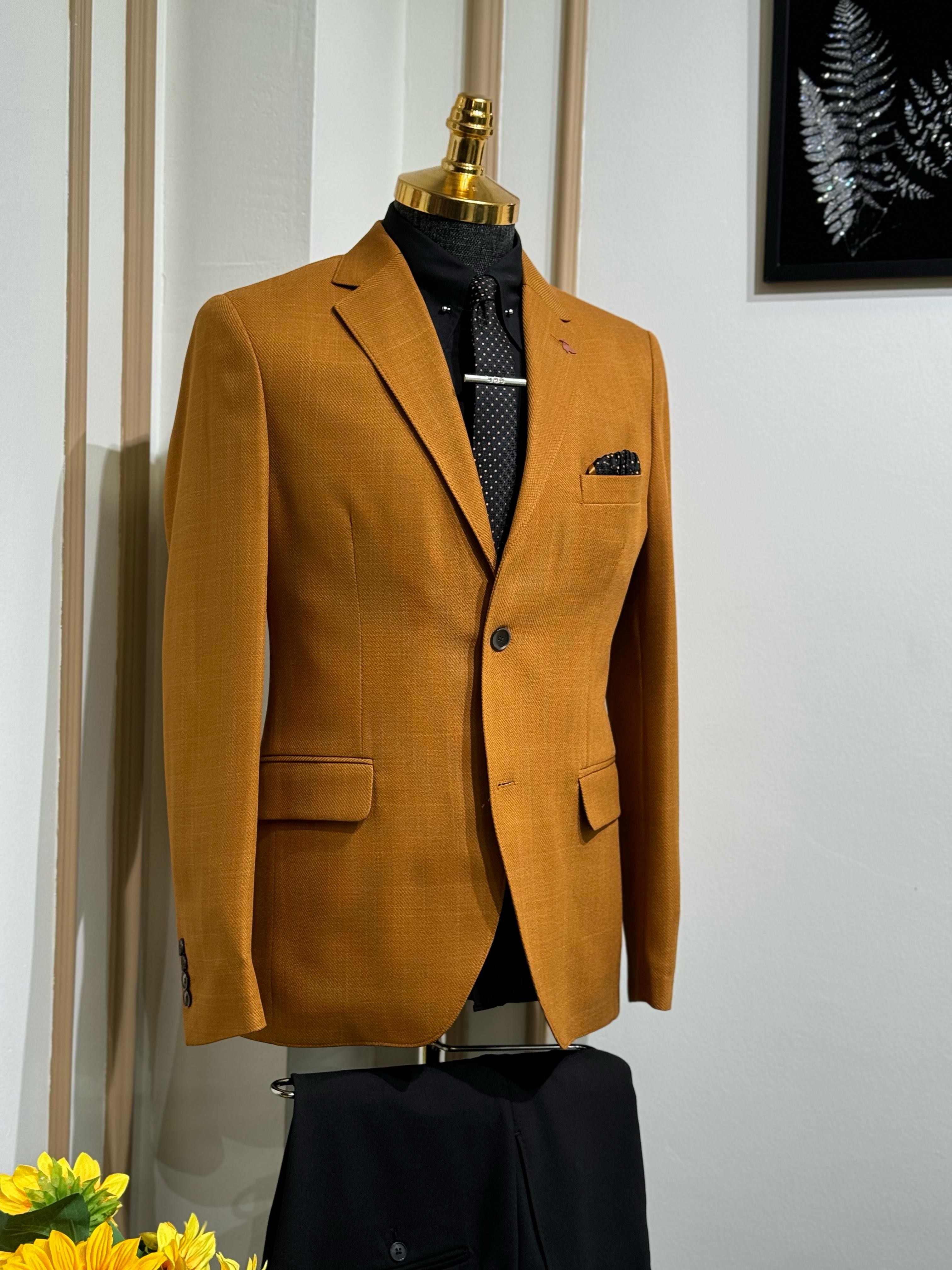 Düz Slim Mono Yaka Ceket