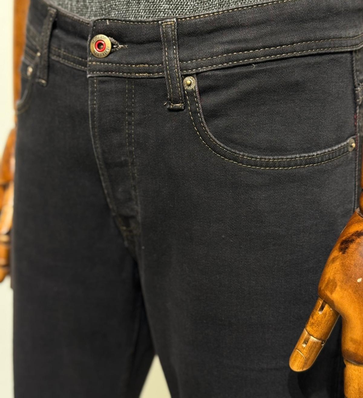 Slim Straight %100 Jean Likralı Siyah Kahve Kont Pantolon 