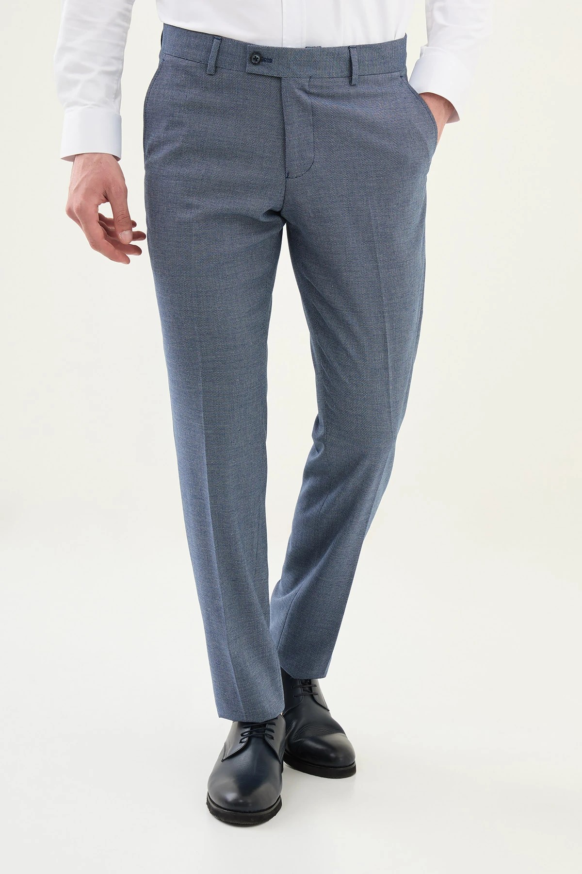 Düz Slim Fit Klasik Pantolon  - Lacivert