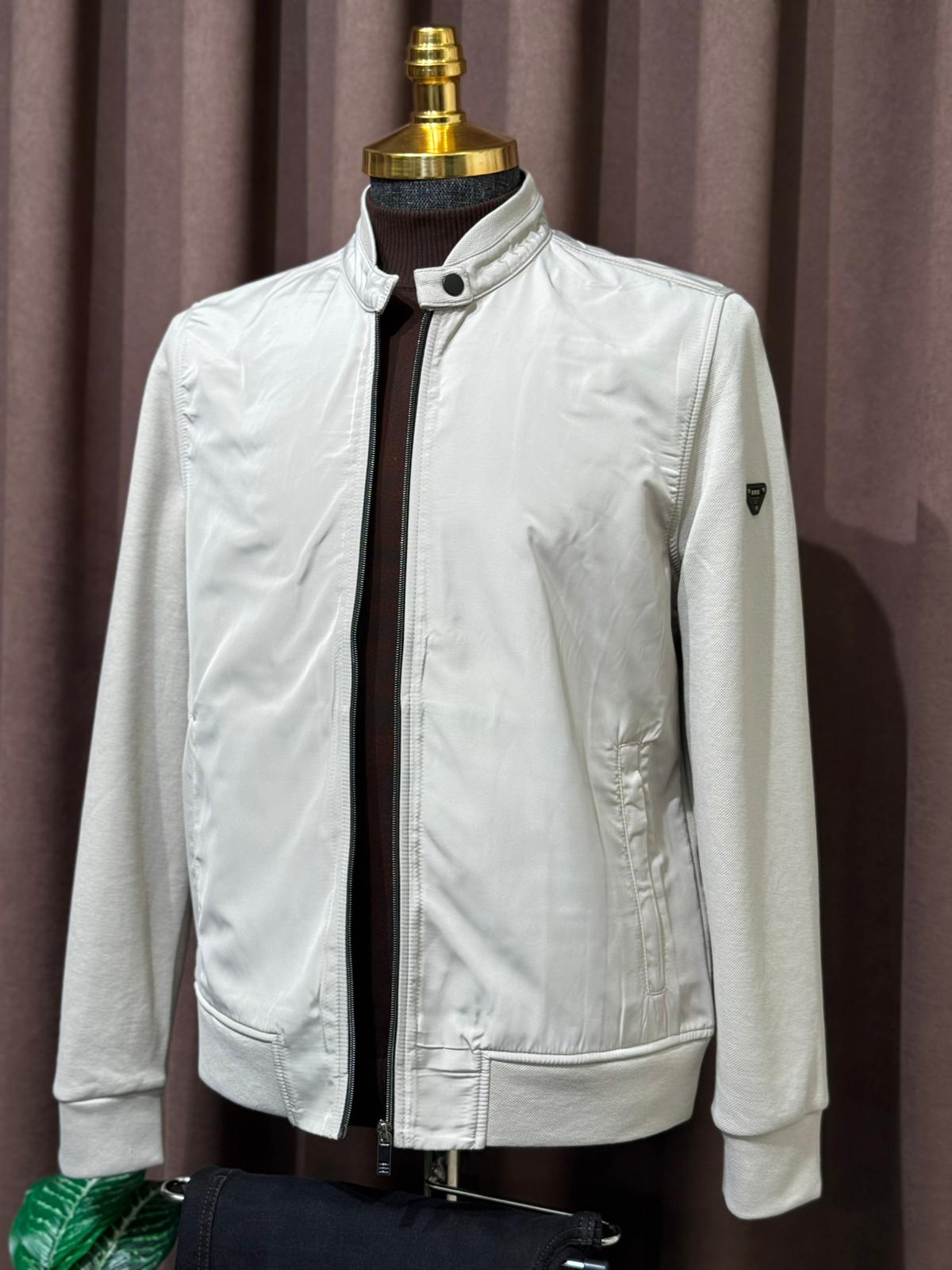 Penye Kol Detaylı Slim Fit Mevsimlik Mont  - Ekru