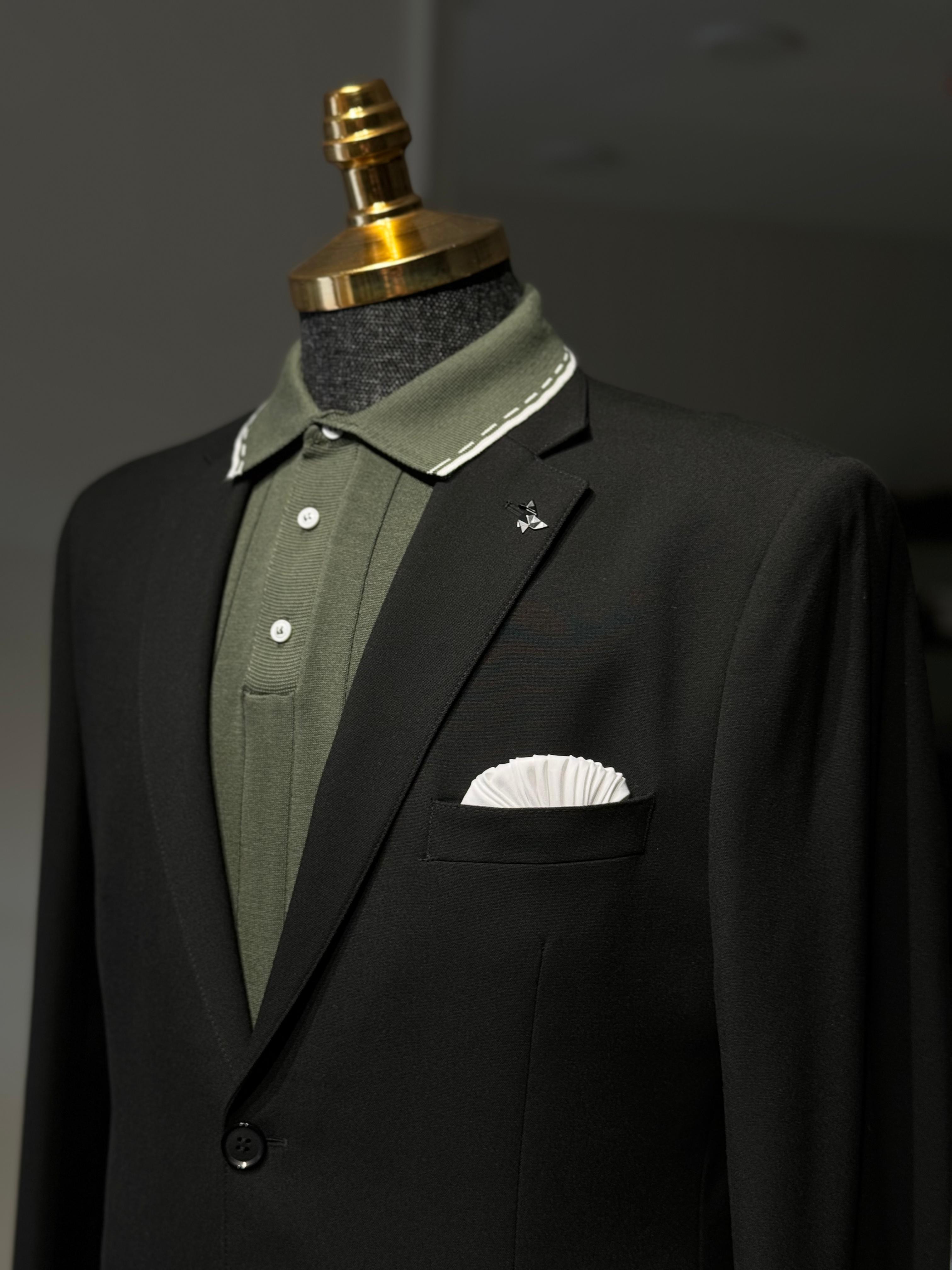 Klasik Slim Fit Takım Elbise  - siyah