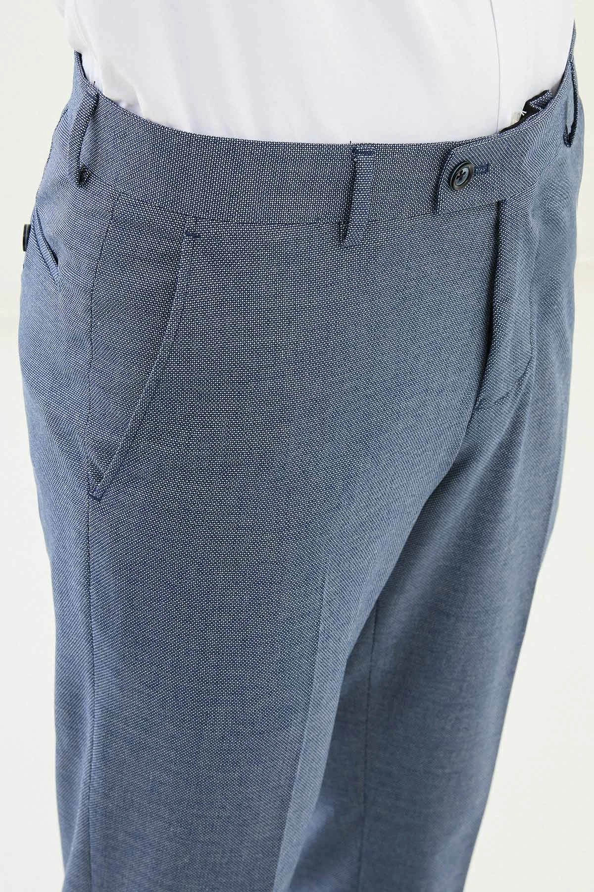 Düz Slim Fit Klasik Pantolon  - Lacivert