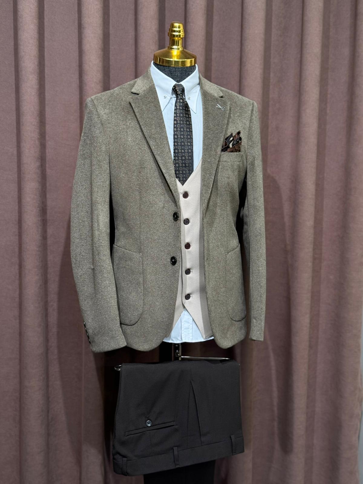 Slim Fit Mono Yaka Kadife Ceket 
