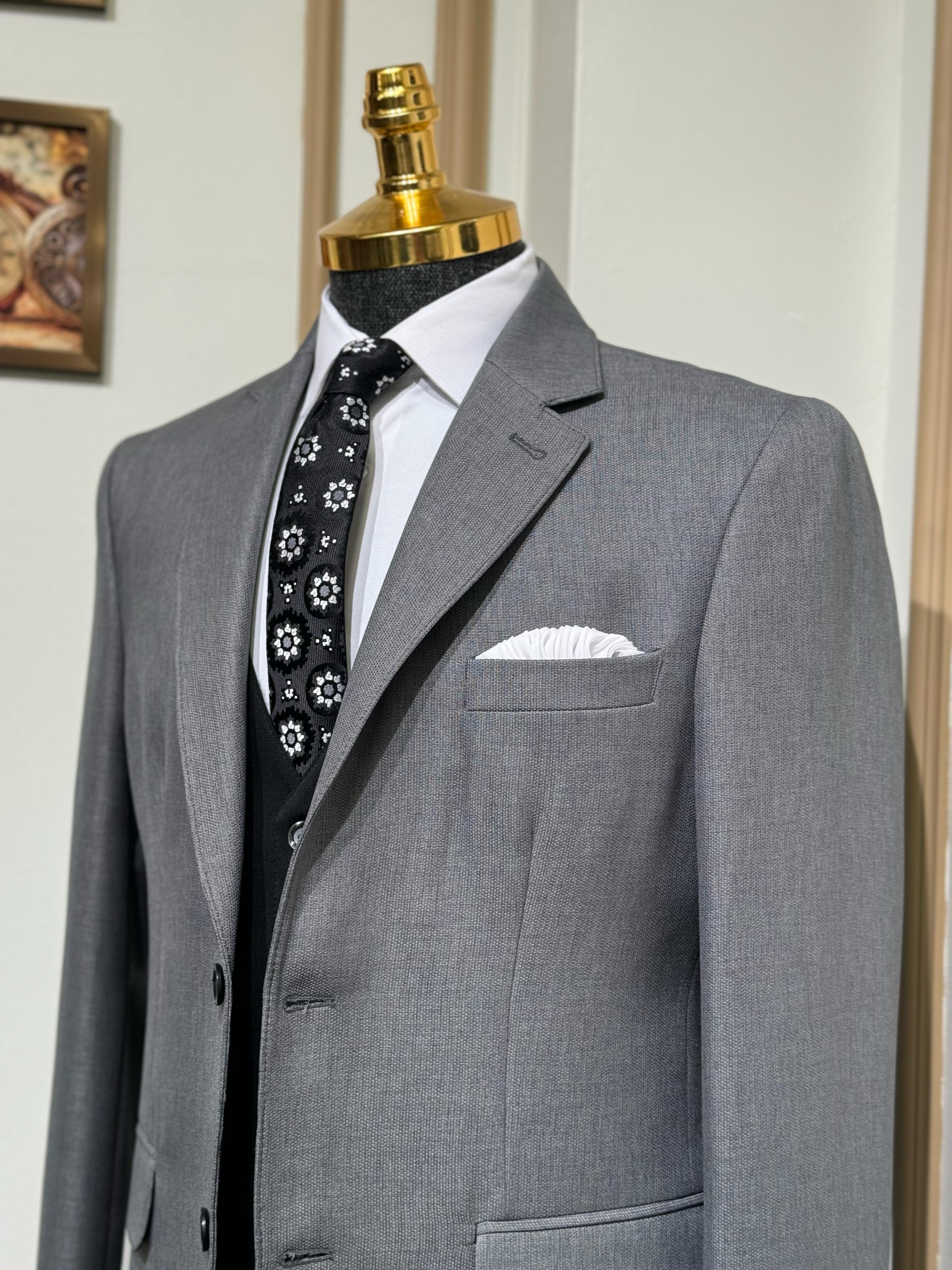 Düz Slim Fit Mono Yaka Ceket