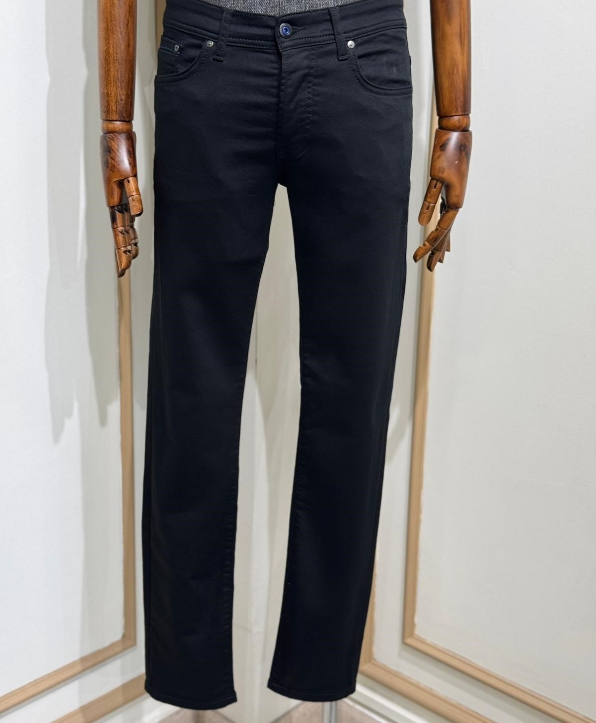 Slim Straight %100 Jean Likralı Siyah Kot Pantolon