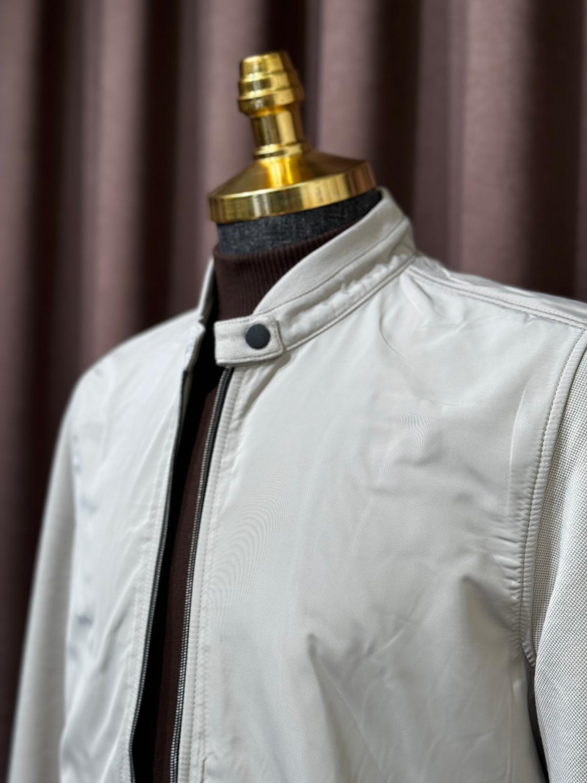 Penye Kol Detaylı Slim Fit Mevsimlik Mont  - Ekru