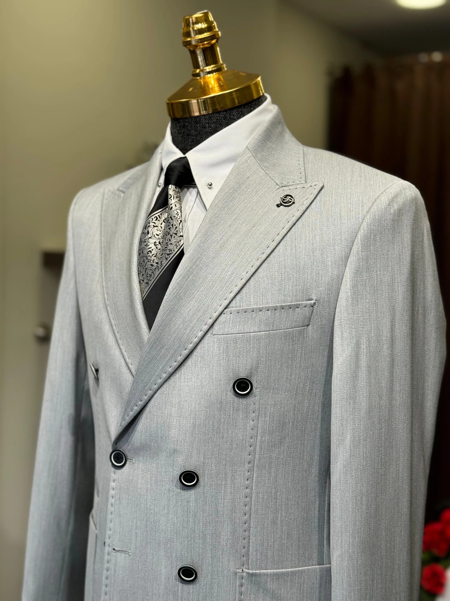 Slim Fit İtalyan Kesim Kruvaze Ceket 