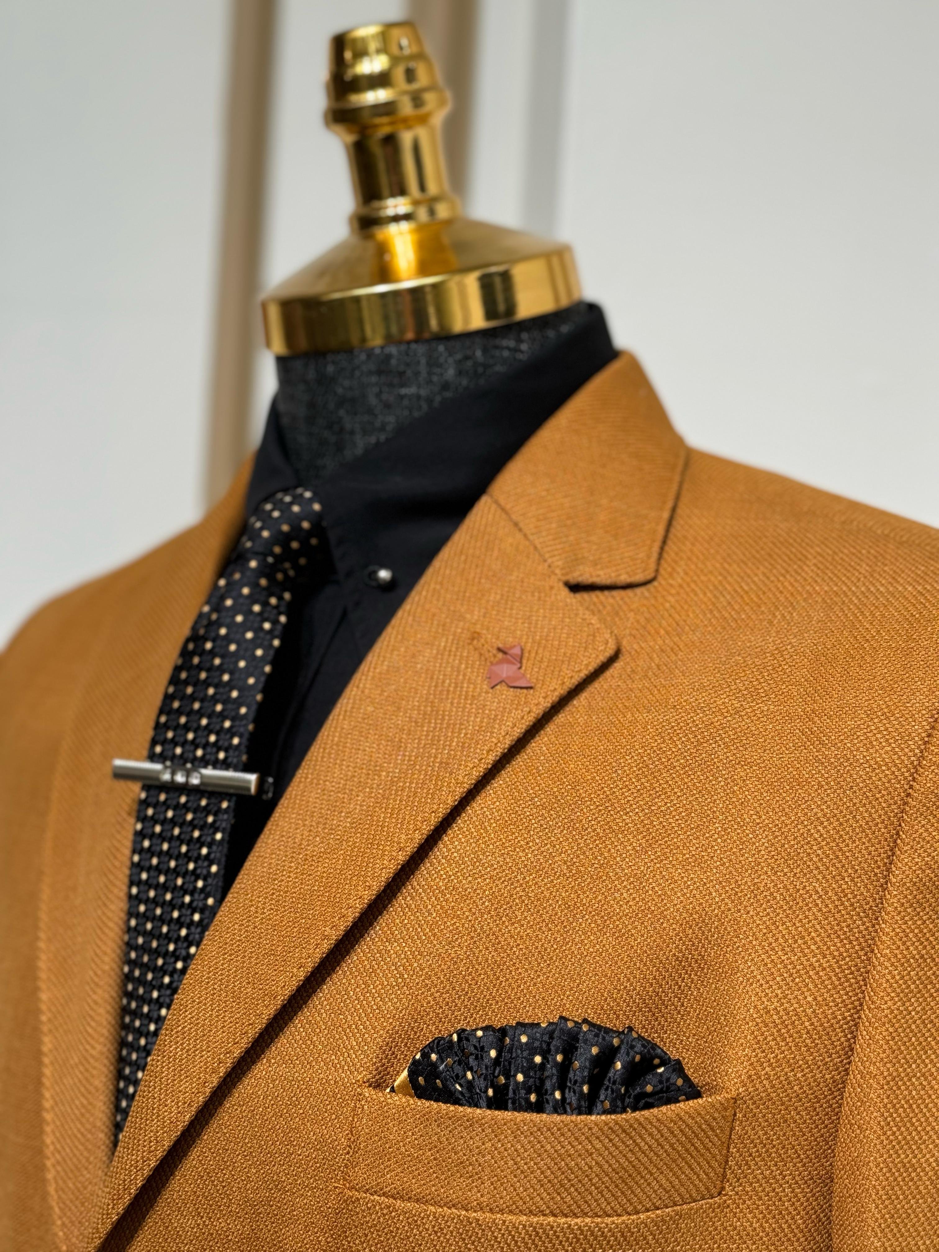 Düz Slim Fit Mono Yaka Takım Elbise 