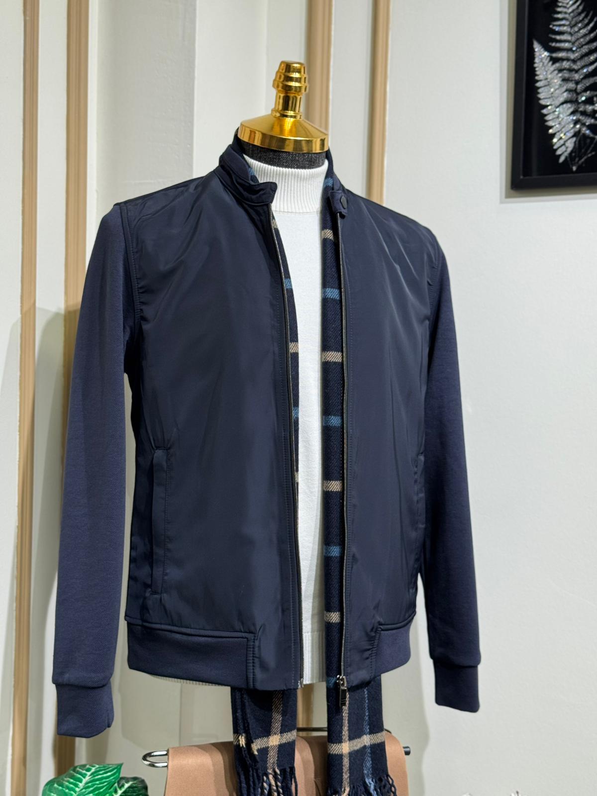 Penye Kol Detaylı Slim Fit Mevsimlik Mont 