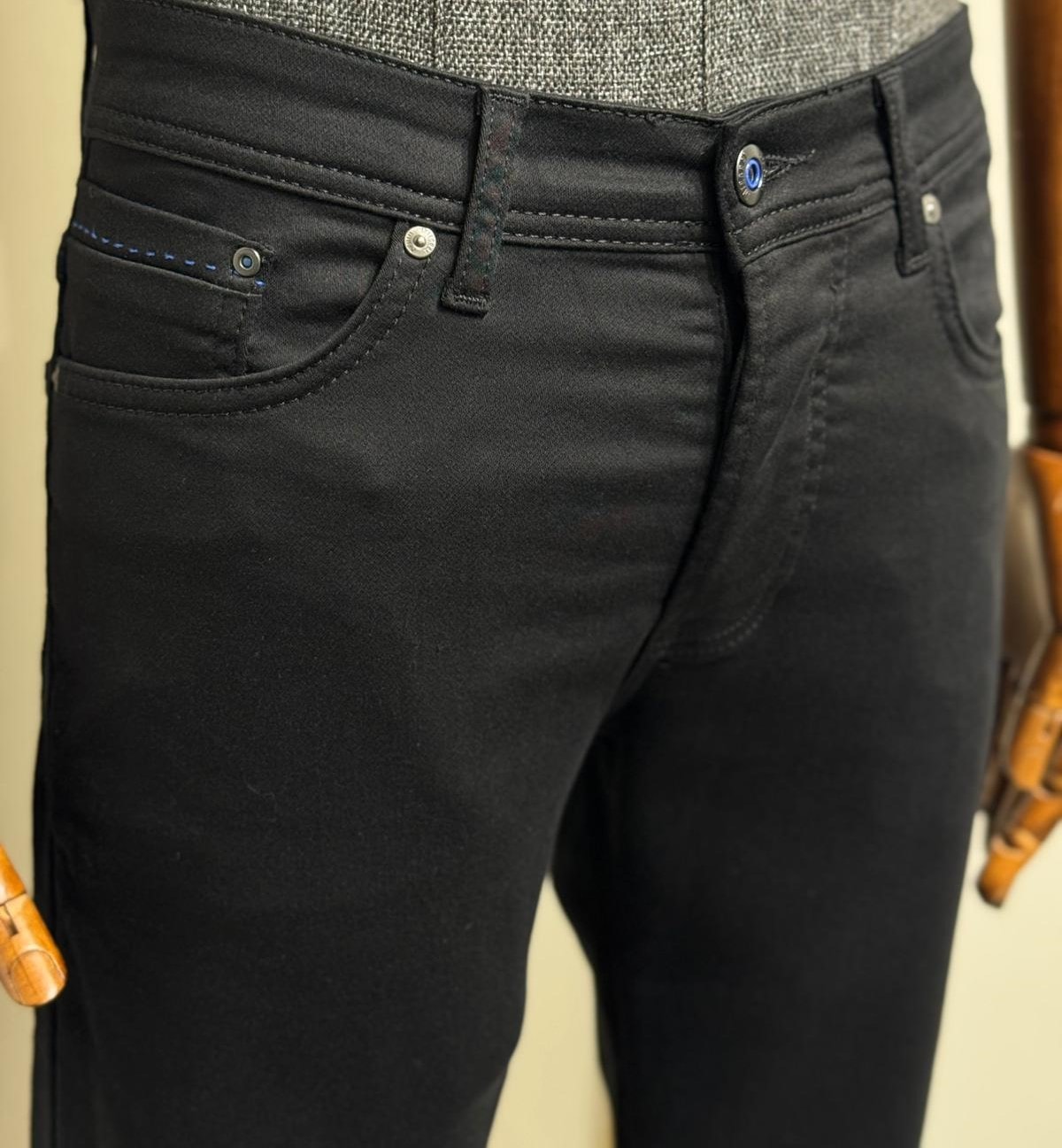 Slim Straight %100 Jean Likralı Siyah Kot Pantolon