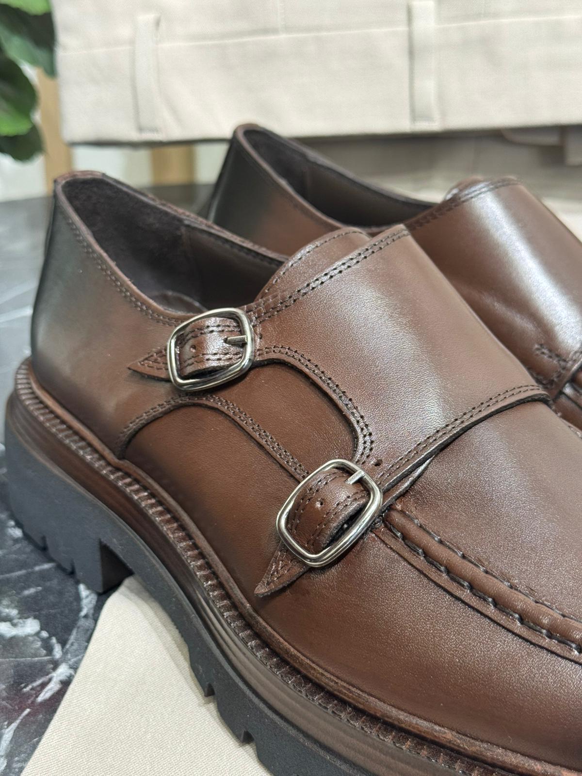 Çift Toka Detaylı Eva Taban Hakiki Dana Deri Casual Ayakkabı