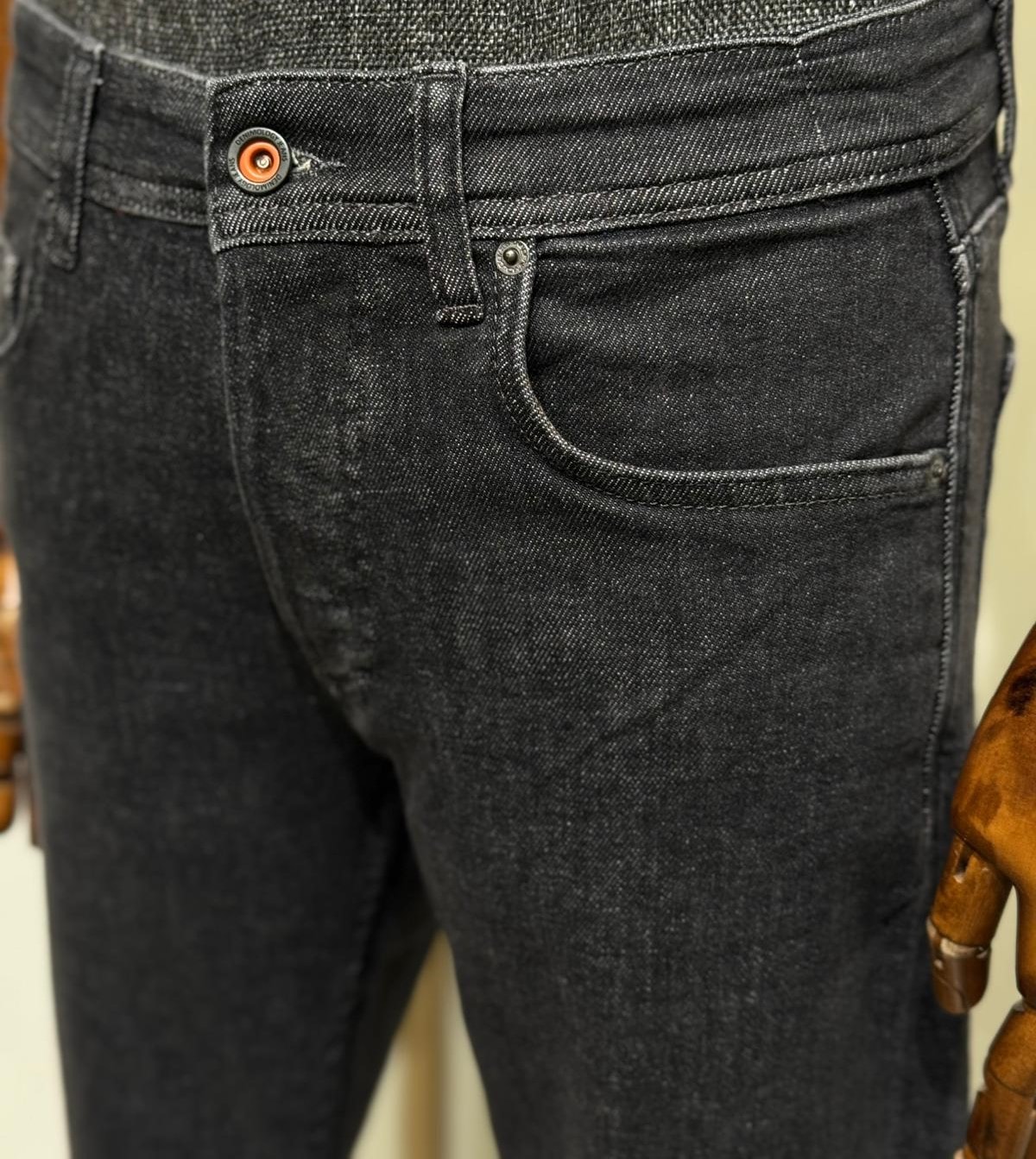 Slim Straight %100 Jean Likralı Antrasit Kot Pantolon