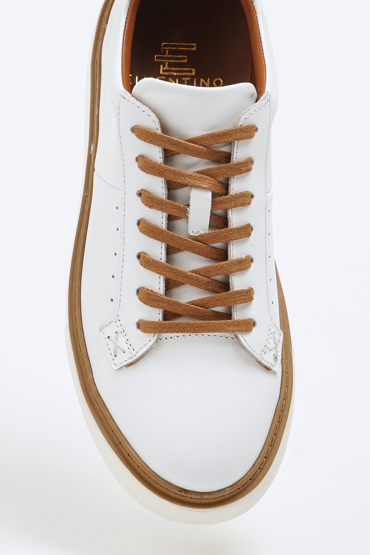 Özel Tasarım Hakiki Natural Deri İthal Taban Sneaker Ayakkabı  - Beyaz
