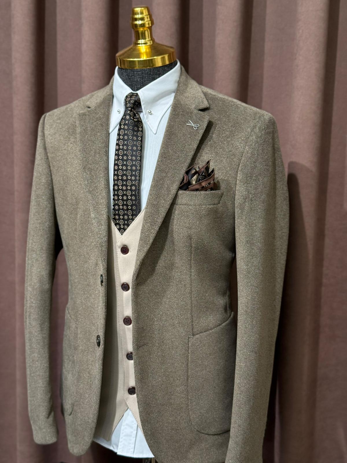 Slim Fit Mono Yaka Kadife Ceket 