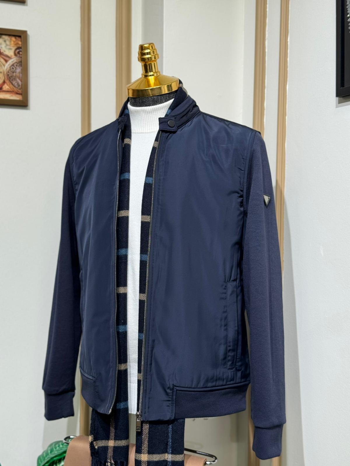 Penye Kol Detaylı Slim Fit Mevsimlik Mont 