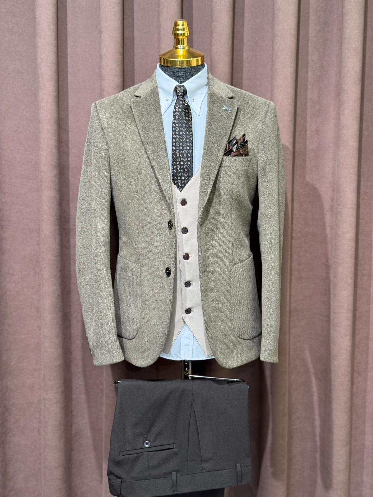 Slim Fit Mono Yaka Kadife Ceket 