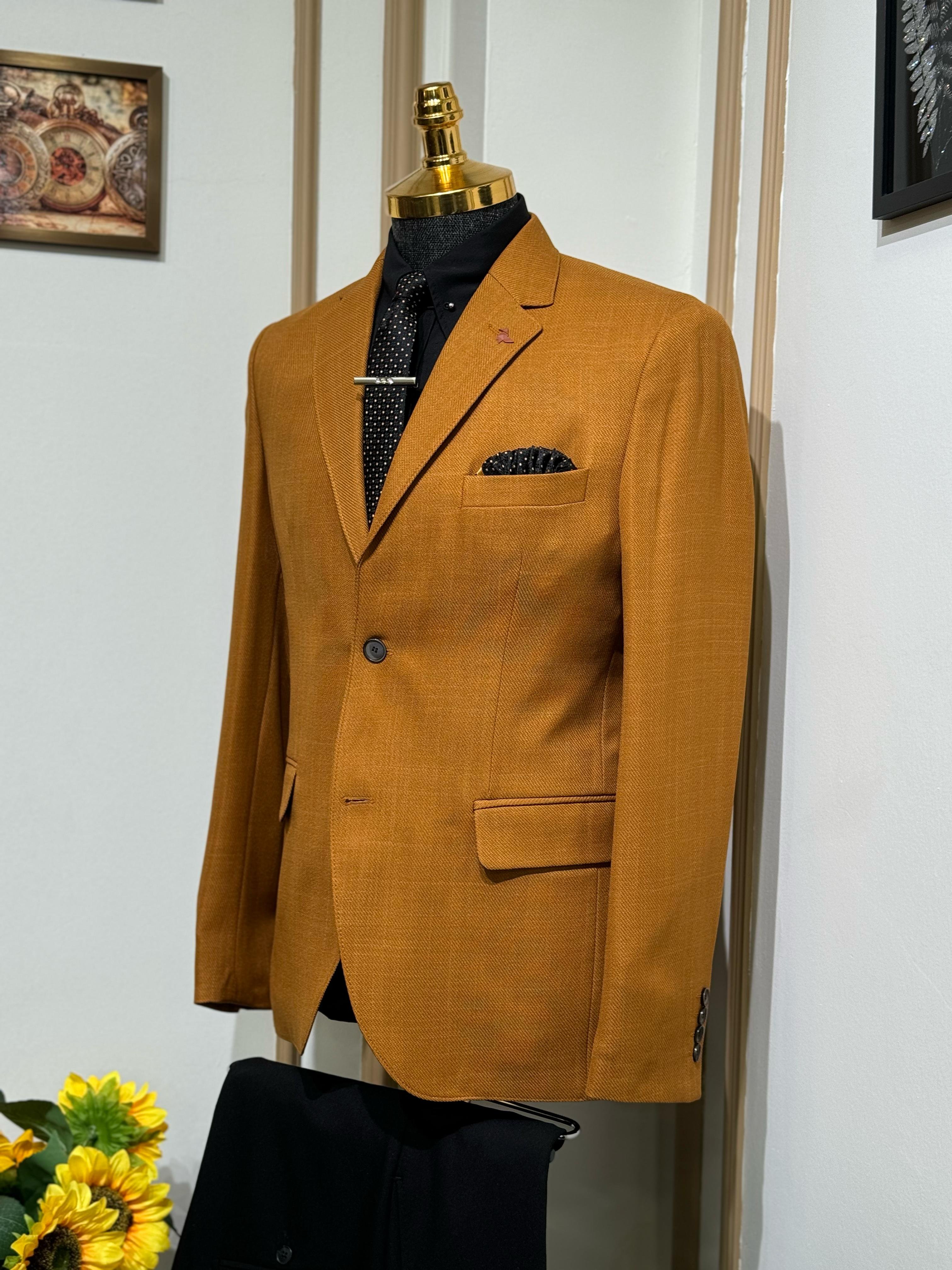 Düz Slim Mono Yaka Ceket