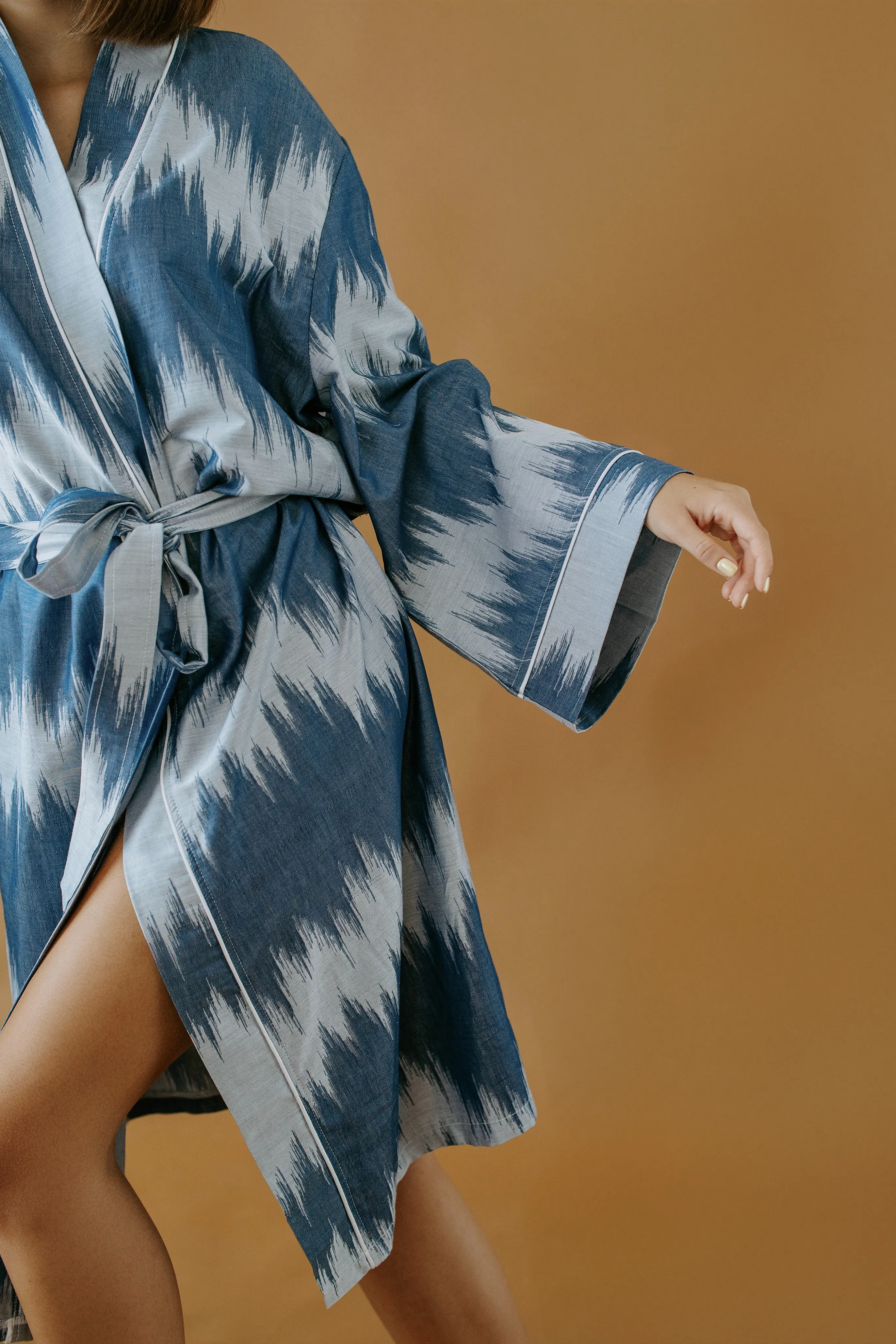 ZOE Jakarlı Saten Kimono Sabahlık, %100 Pamuk Saten, Kadın Ev Giyimi, Şık Kadın Sabahlık, Kimono Elbise, Lüks Sabahlık, Dökümlü Kimono Elbise