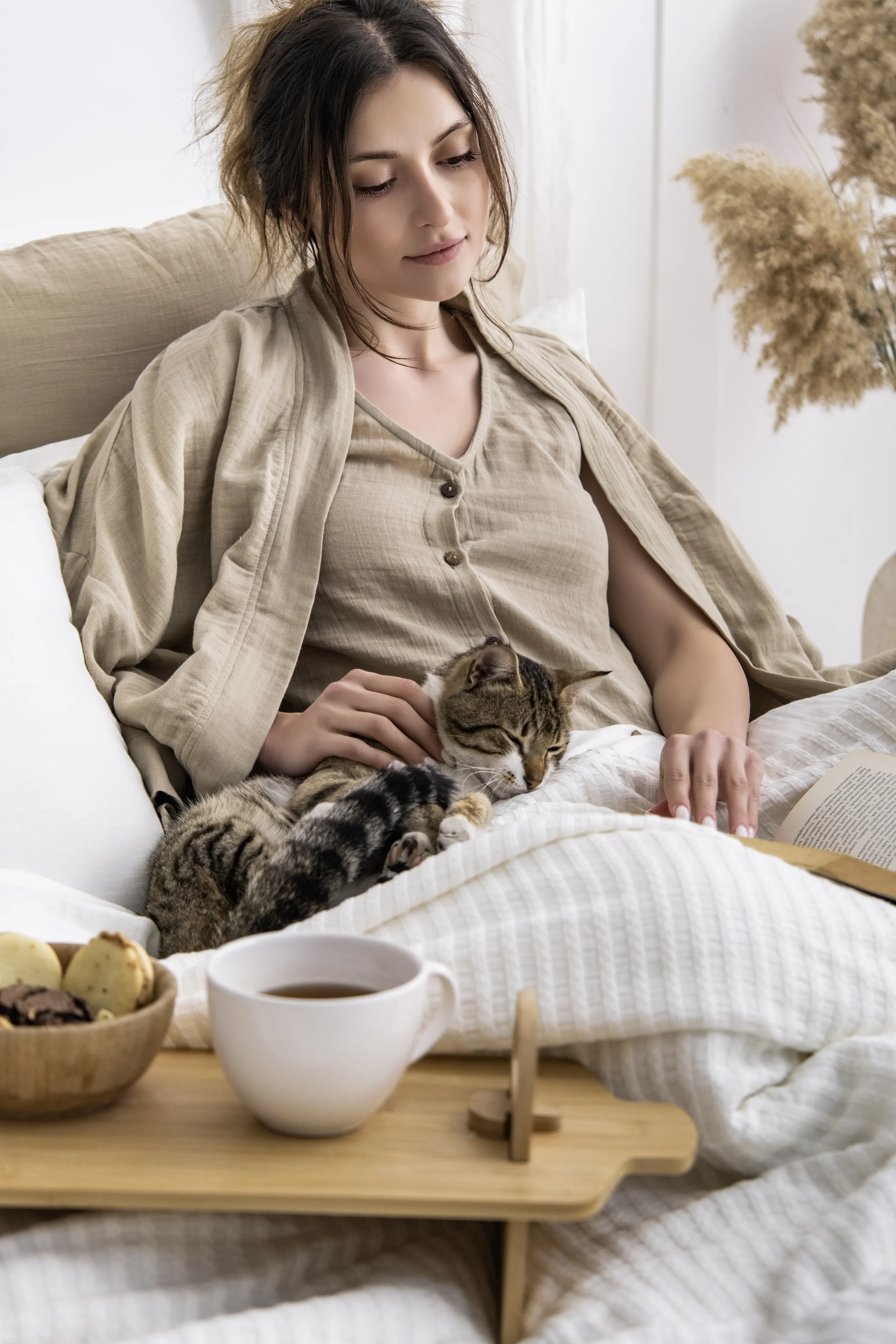 ERA Kadın Muslin Şortlu Takım, %100 Pamuk Yazlık Ev Giyim Seti, Düğmeli Kolsuz Üst ve Şort, Rahat Günlük Kadın Pijama Takımı