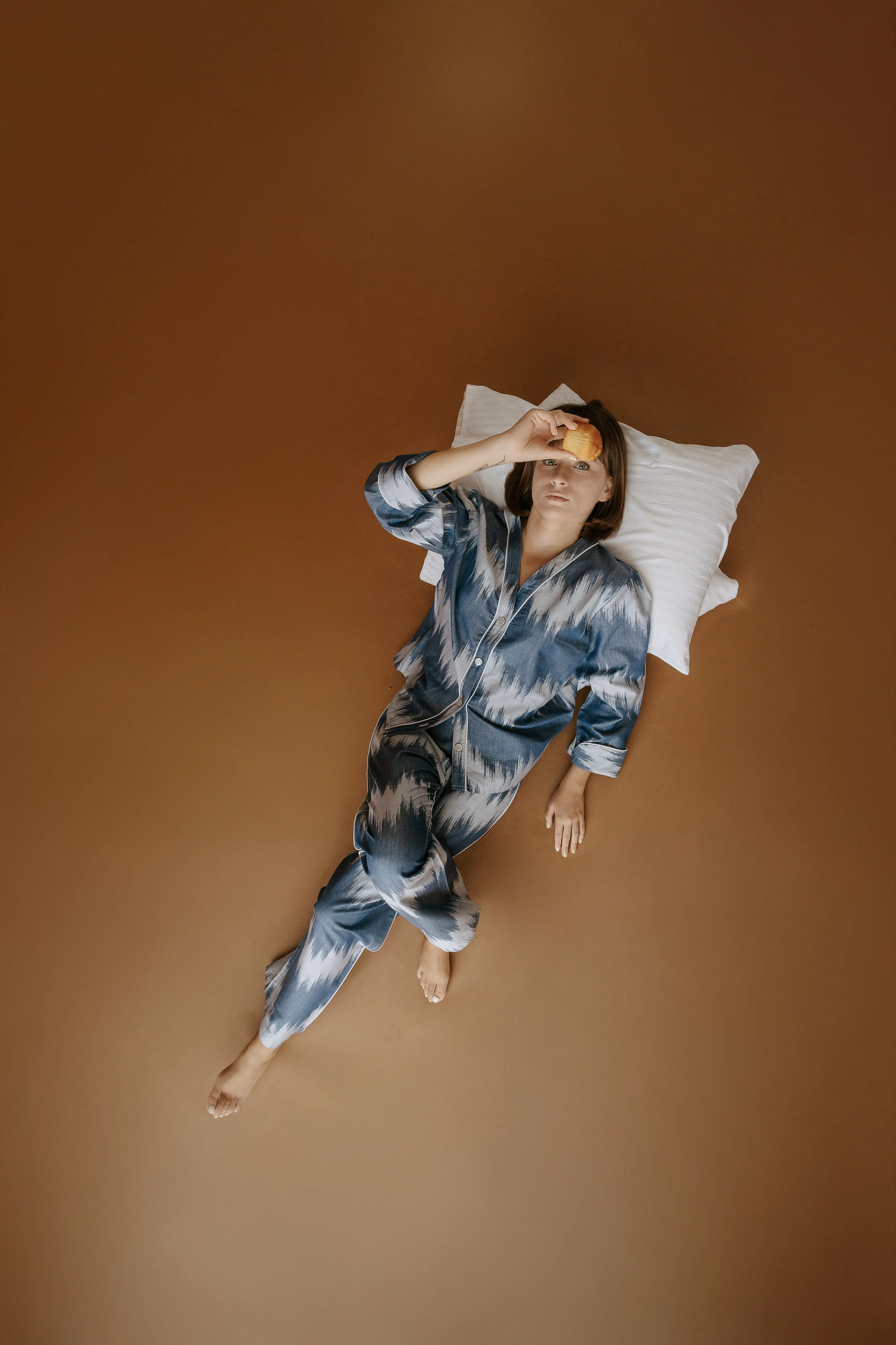 FLY Jakarlı Saten Klasik Pijama Takımı, %100 Pamuk Saten, Kadın Pijama Seti, Uzun Kollu Ev Giyimi, Şık Kadın Pijama Takımı