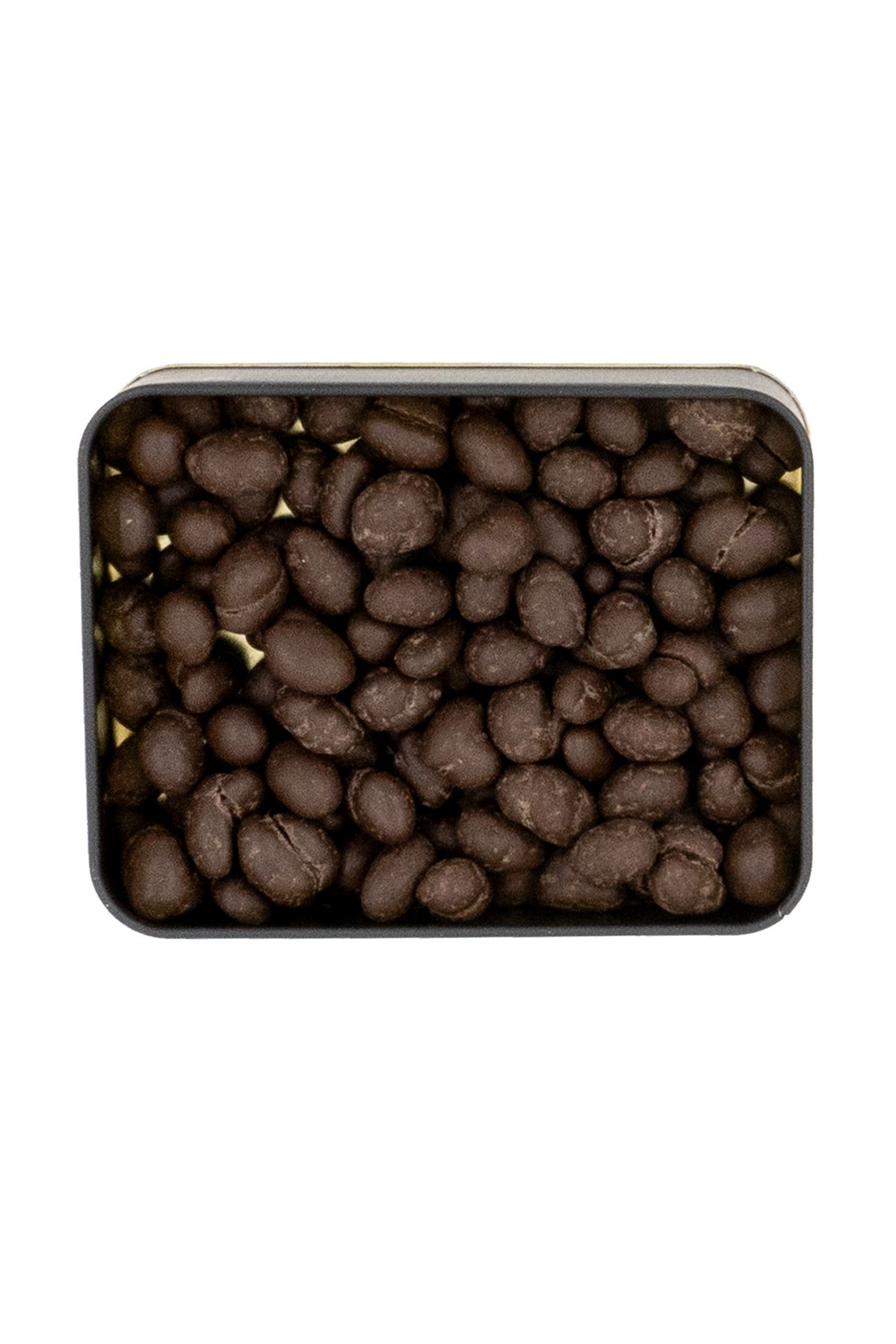 Şeker İlavesiz, Glütensiz, Vegan Yer Fıstıklı Bitter Çikolata - Küçük Kare Metal Kutu, 150 gr