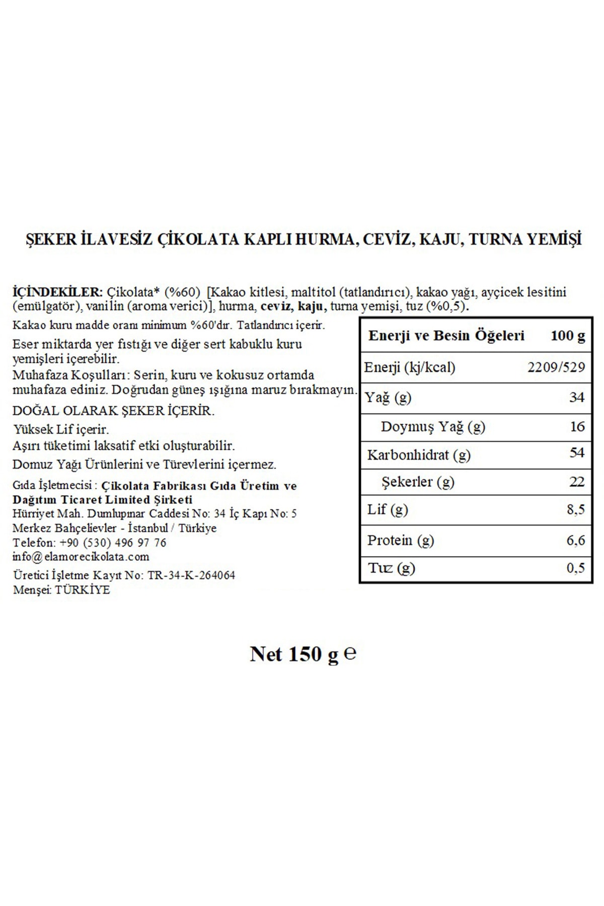 Şeker İlavesiz, Glütensiz, Vegan Mix Bitter Çikolata - Siyah Yuvarlak Metal Kutu, 150 gr