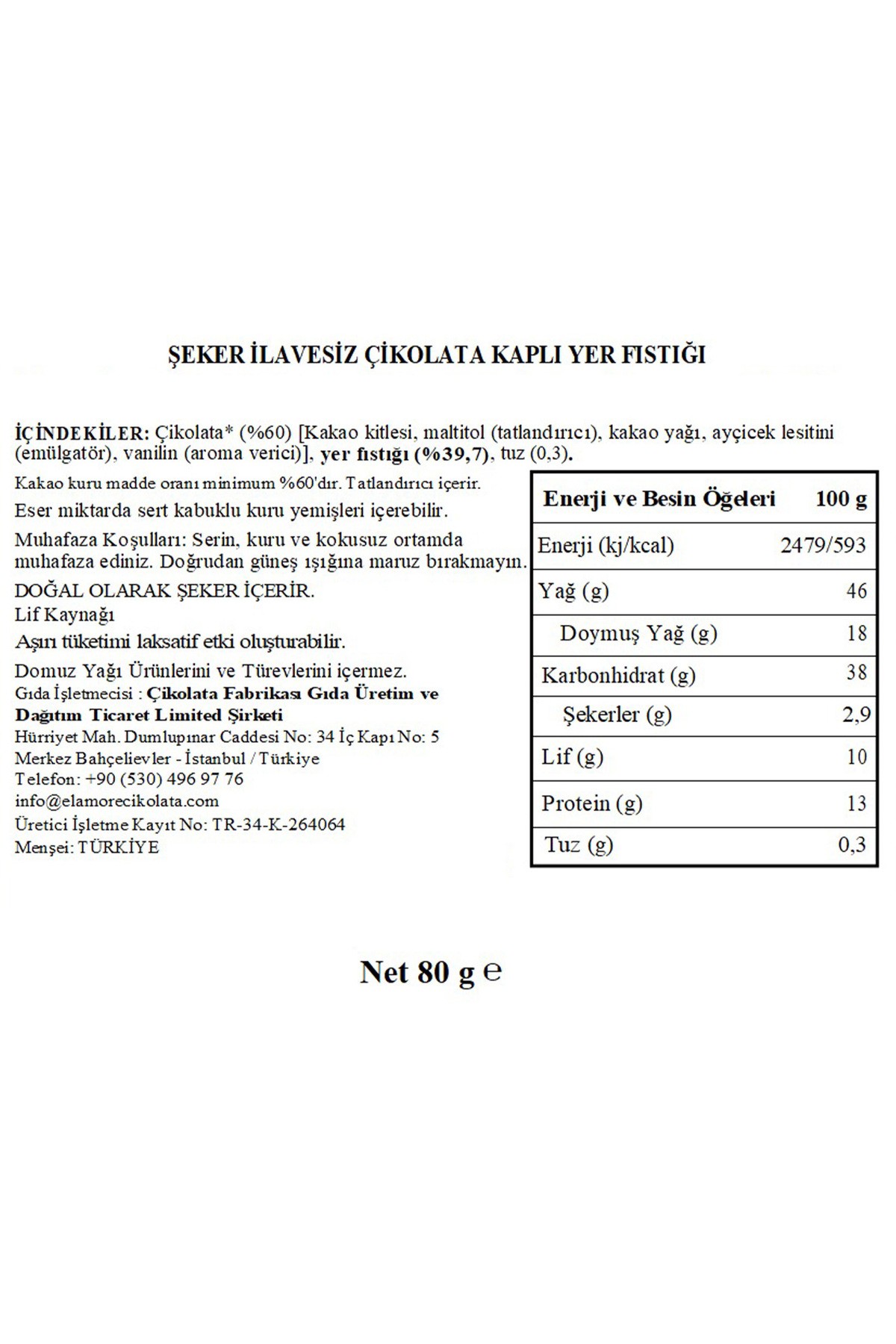Şeker İlavesiz, Glütensiz, Vegan Yer Fıstıklı Bitter Çikolata - Pembe Küçük Kalp Metal Kutu, 80 gr