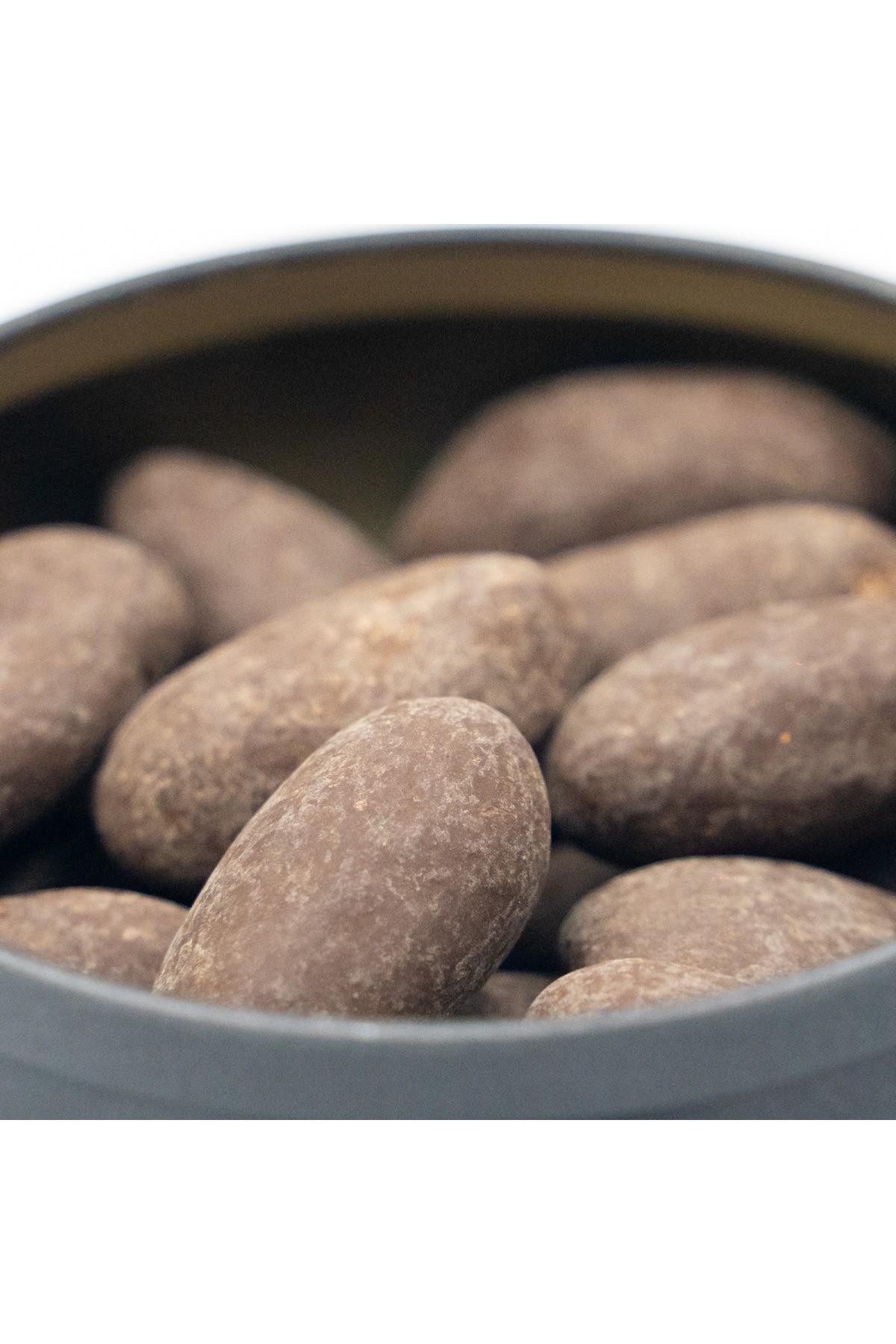 Şeker İlavesiz, Glütensiz, Vegan Fındıklı Bitter Çikolata - Siyah Yuvarlak Metal Kutu, 150 gr