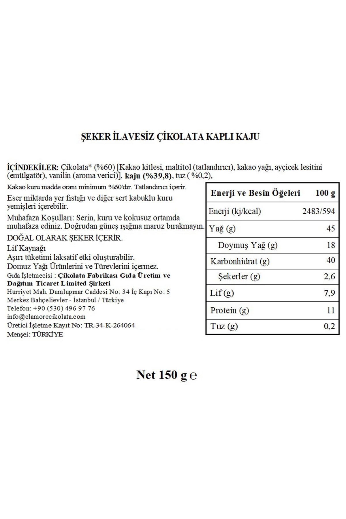 Şeker İlavesiz, Glütensiz, Vegan Kajulu Bitter Çikolata - Küçük Kare Metal Kutu, 150 gr