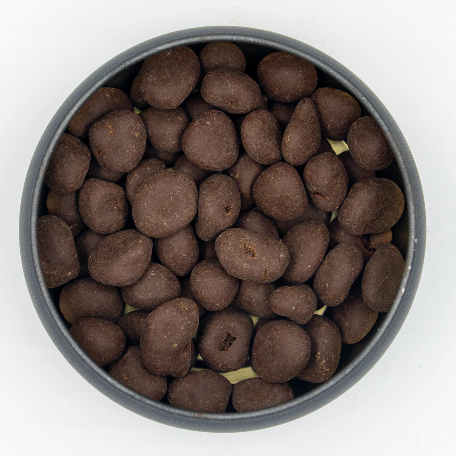 Şeker İlavesiz, Glütensiz, Vegan Turna Yemişli Bitter Çikolata - Siyah Yuvarlak Metal Kutu, 150 gr