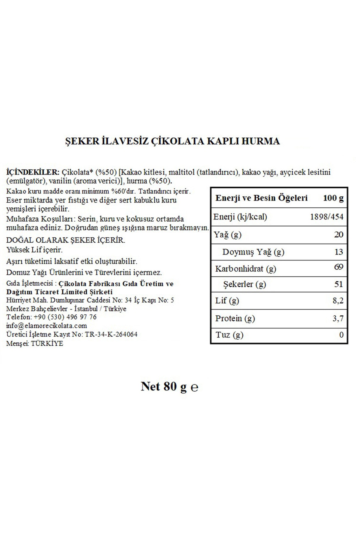 Şeker İlavesiz, Glütensiz, Vegan Hurmalı Bitter Çikolata - Pembe Küçük Kalp Metal Kutu, 80 gr