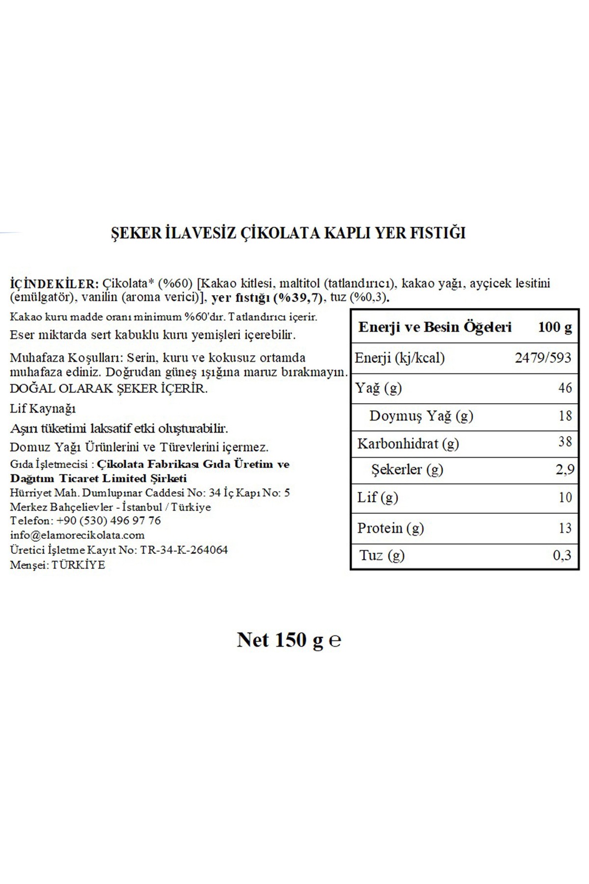 Şeker İlavesiz, Glütensiz, Vegan Yer Fıstıklı Bitter Çikolata - Küçük Kare Metal Kutu, 150 gr