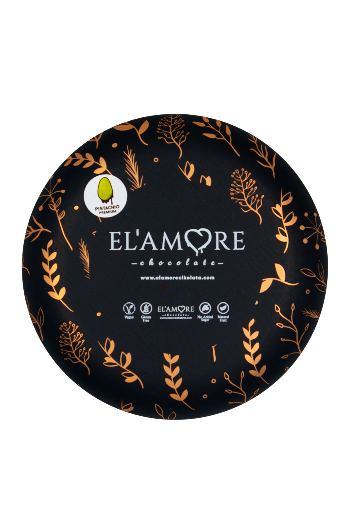 Şeker İlavesiz, Glütensiz, Vegan Premium Antep Fıstıklı Bitter Çikolata - İşlemeli Metal Kutu, 150 g